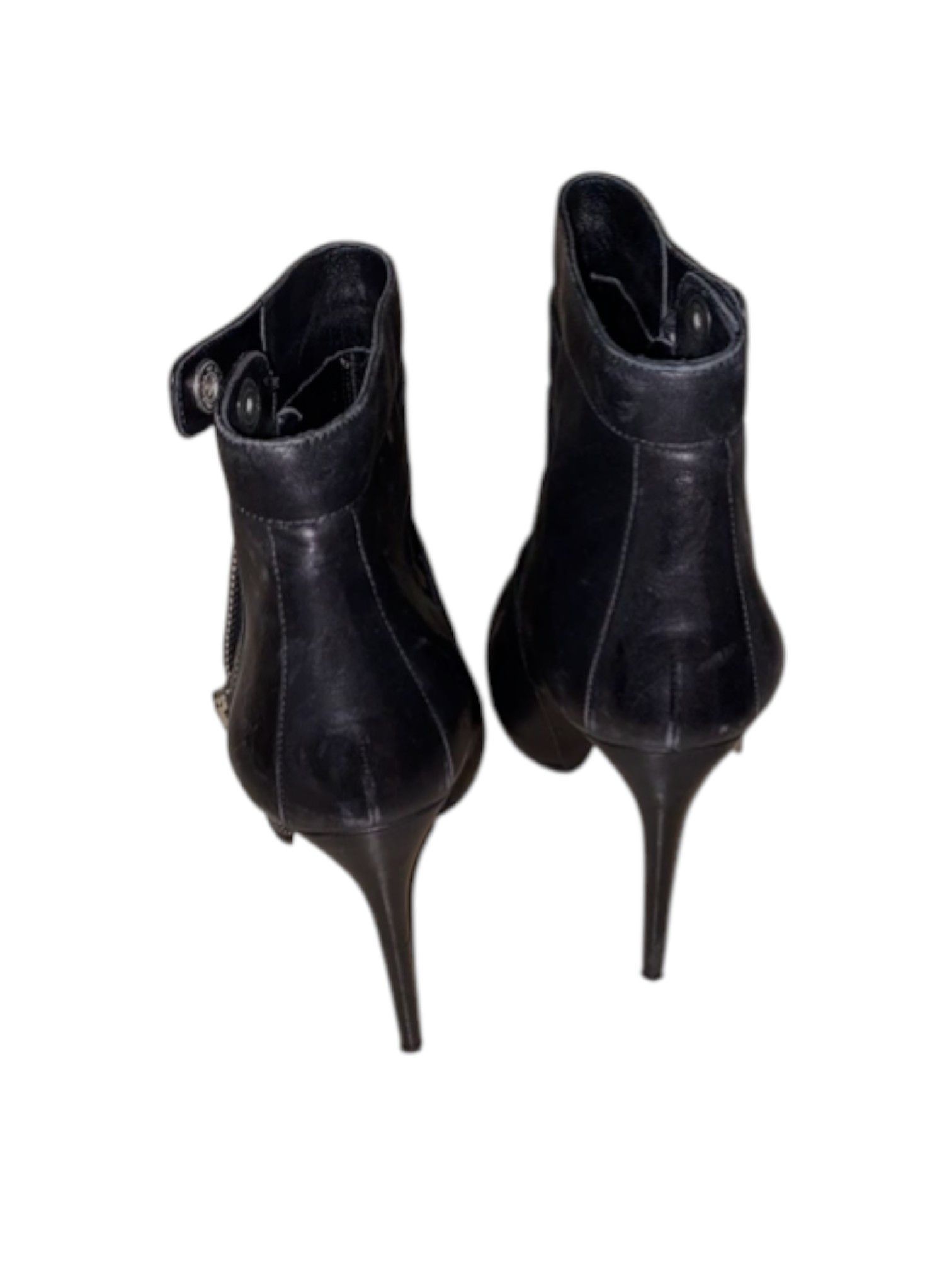 Dsquared2 Dsquared² Black Leather Strap-Detail Ankle Boots Size US 7 / EU 40 - 4 Thumbnail