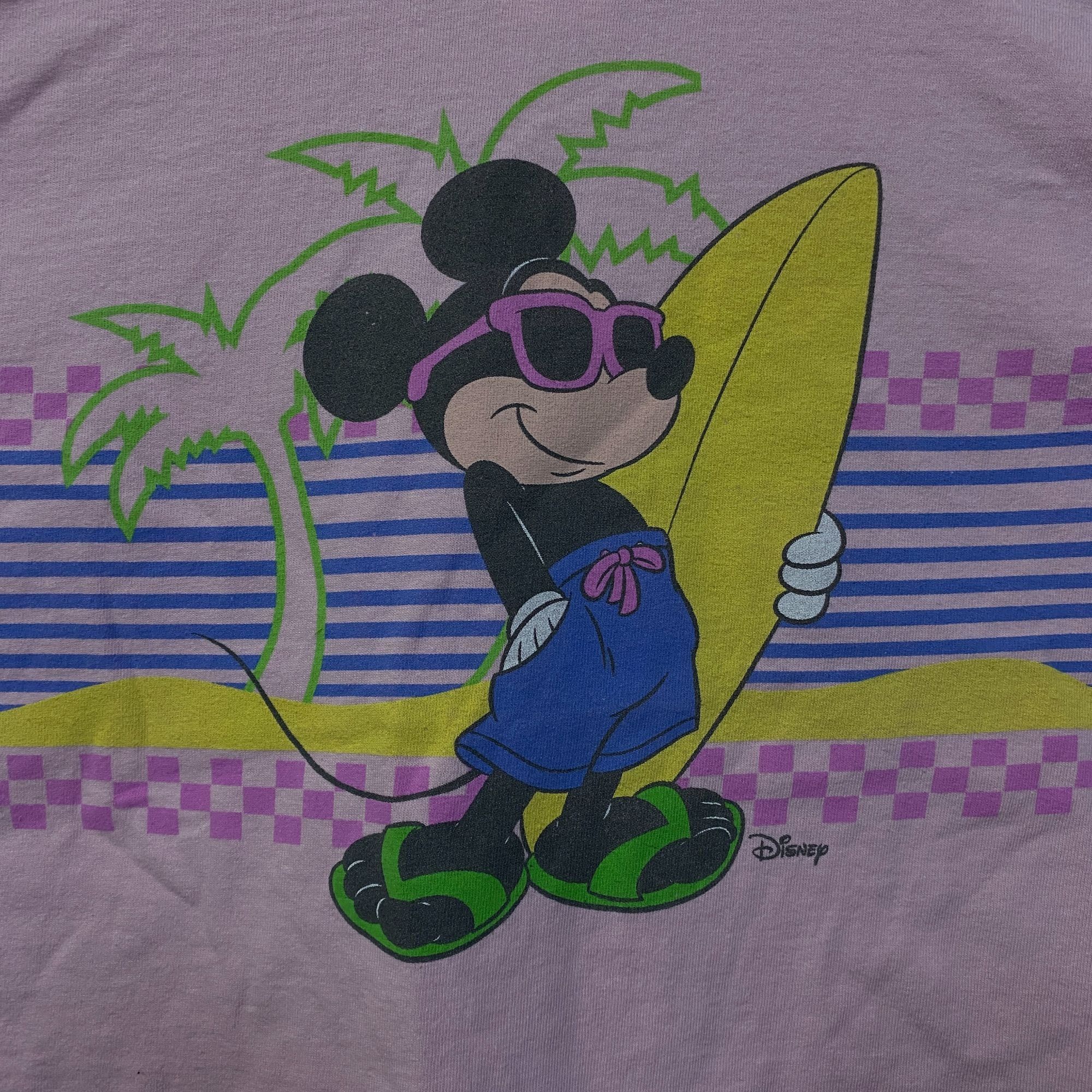 Junk Food Junk Food Clothing Mickey Mouse Surf Flea Market Pink Crop T Size S / US 4 / IT 40 - 2 Thumbnail
