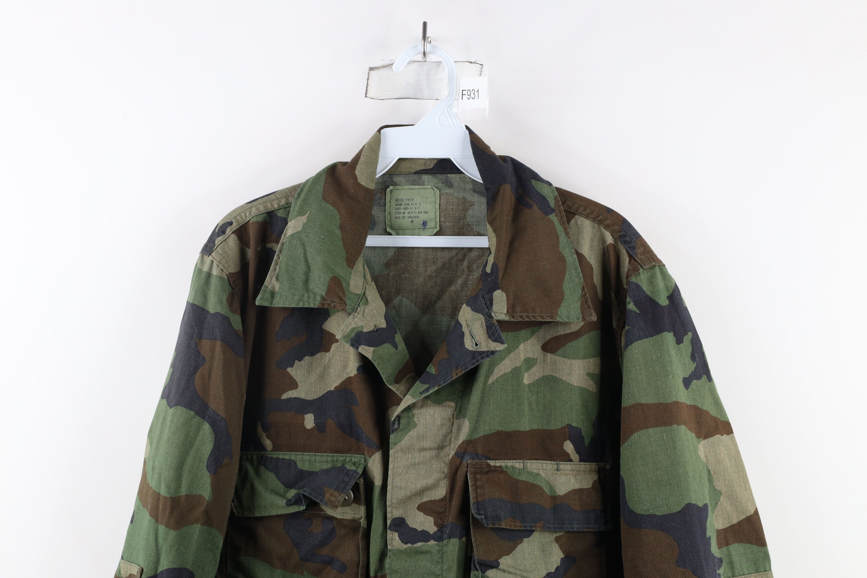 Vintage Vintage 80s Faded Woodland Camouflage Combat Coat Jacket USA Size US M / EU 48-50 / 2 - 2 Thumbnail