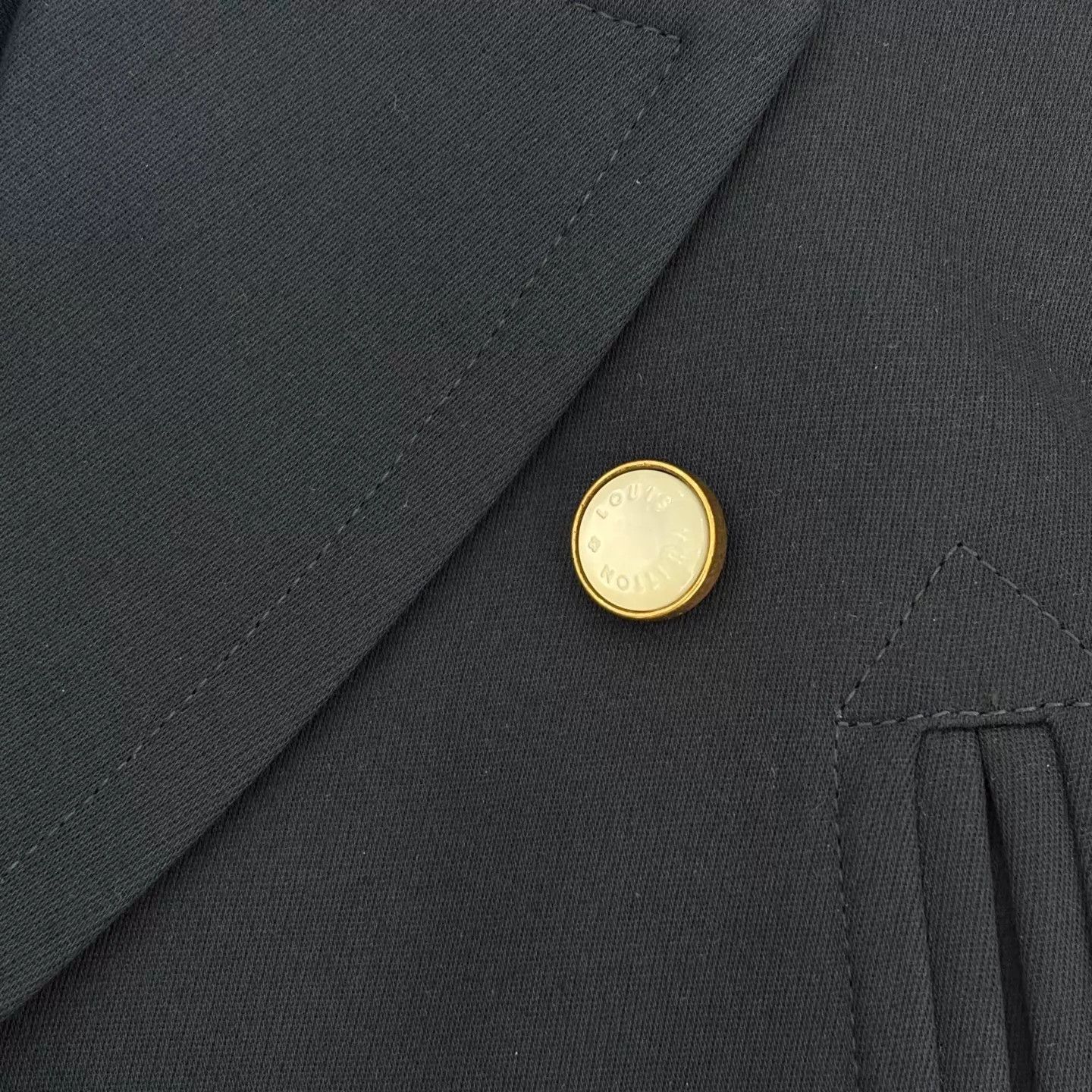 Louis Vuitton LV Solid Navy Blue Double Row Pearl Button Blazer Size US M / EU 48-50 / 2 - 7 Thumbnail