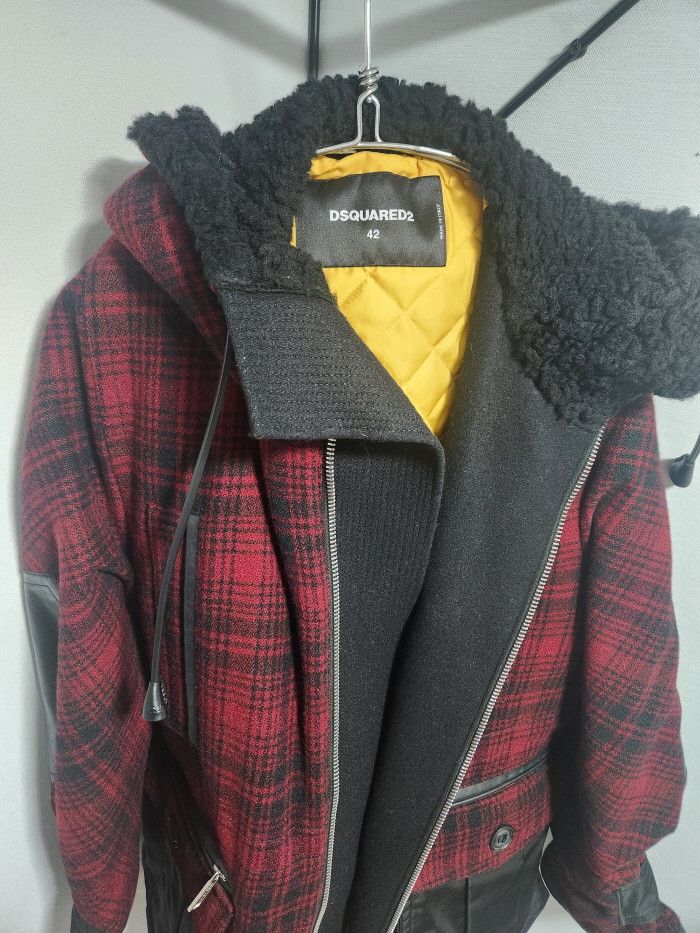 Dsquared2 Dsquared2 red check oversized parka coat Size M / US 6-8 / IT 42-44 - 7 Thumbnail