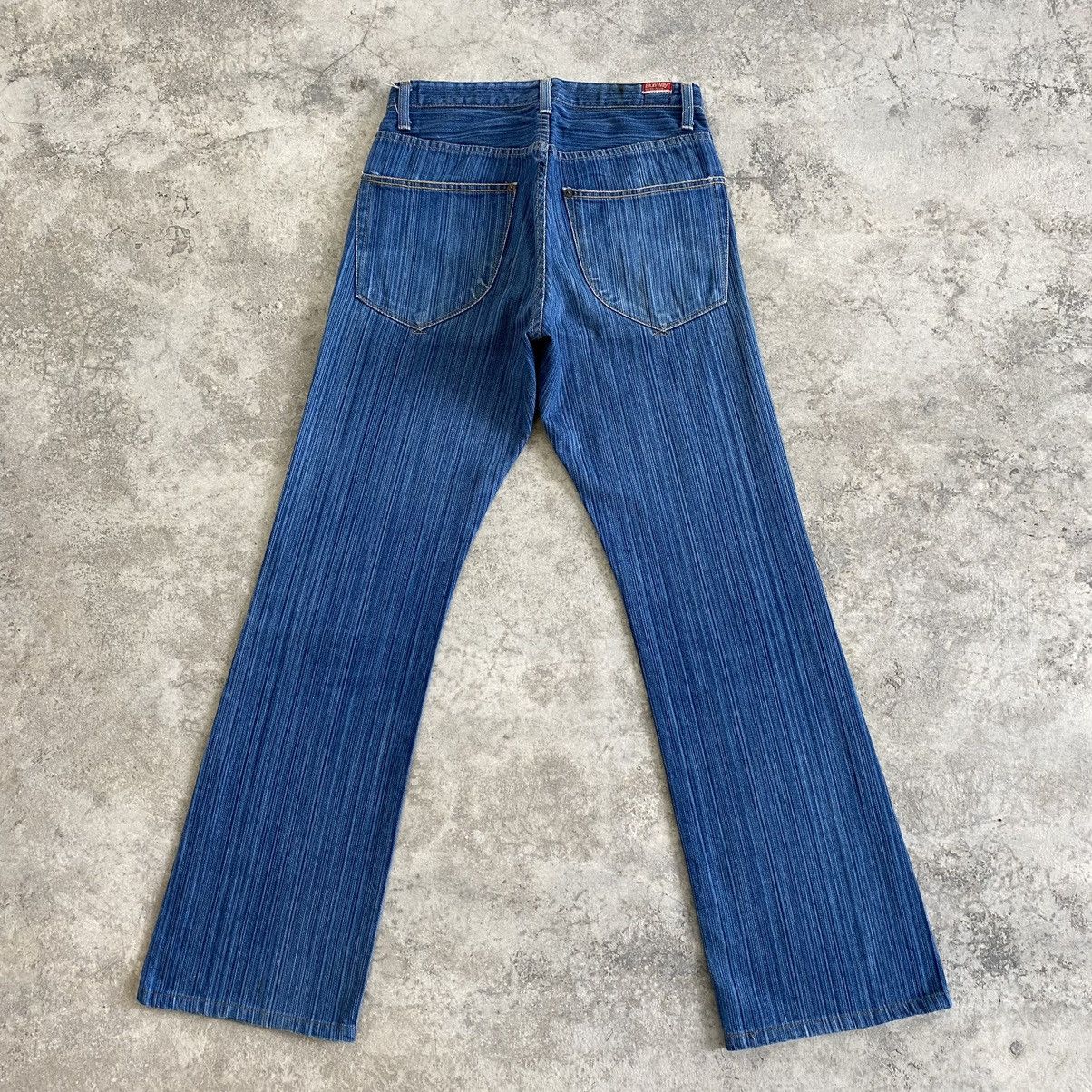 Japanese Brand Blue Way Japan Twill Striped Flared Denim Jeans Size US 28 / EU 44 - 13 Thumbnail