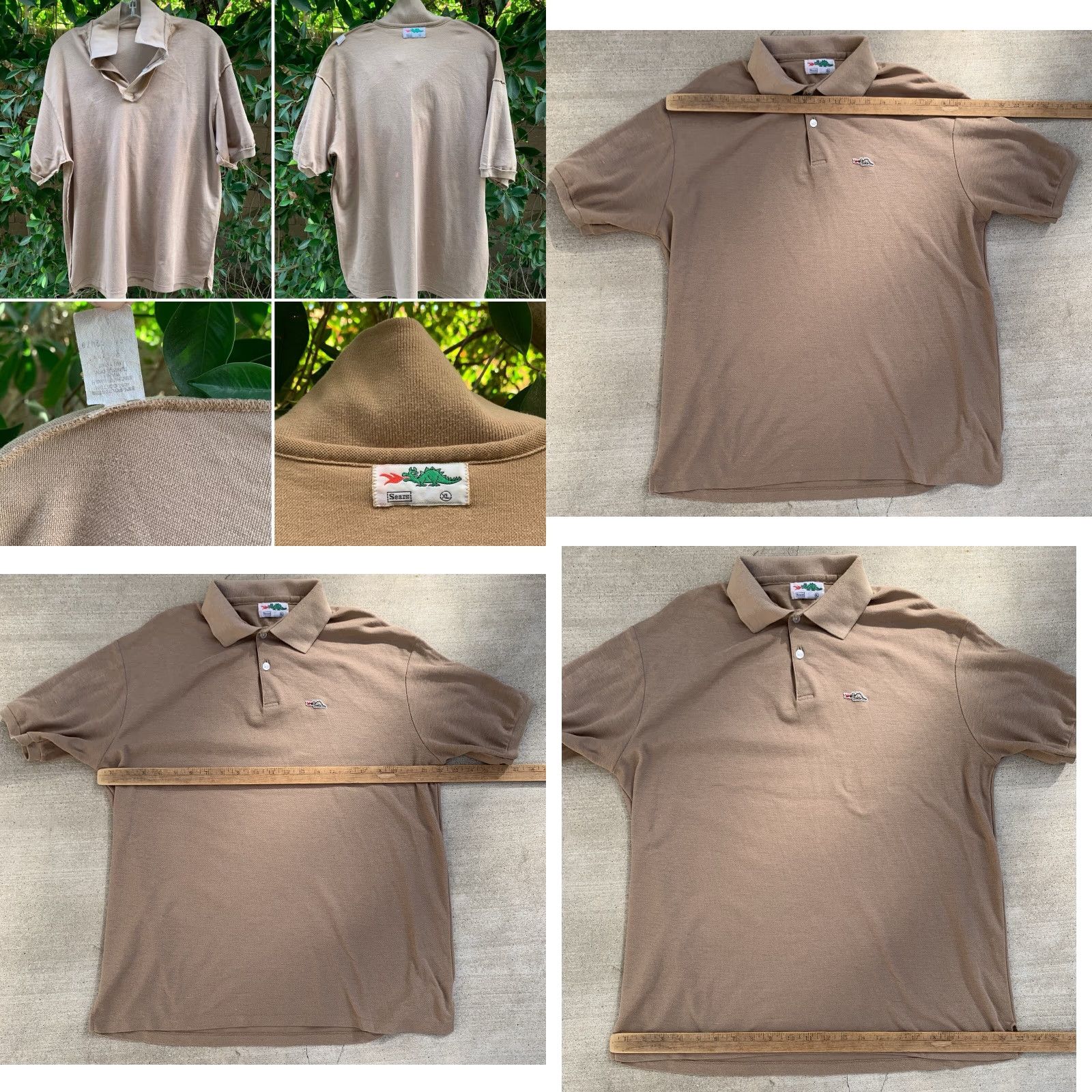 Sears VINTAGE Sears Fire Breathing Dragon Logo Polo Shirt XL Beige Men XL Polo Dragon Logo Braggin Dragon Fire Theme Golf Size US XL / EU 56 / 4 - 10 Thumbnail