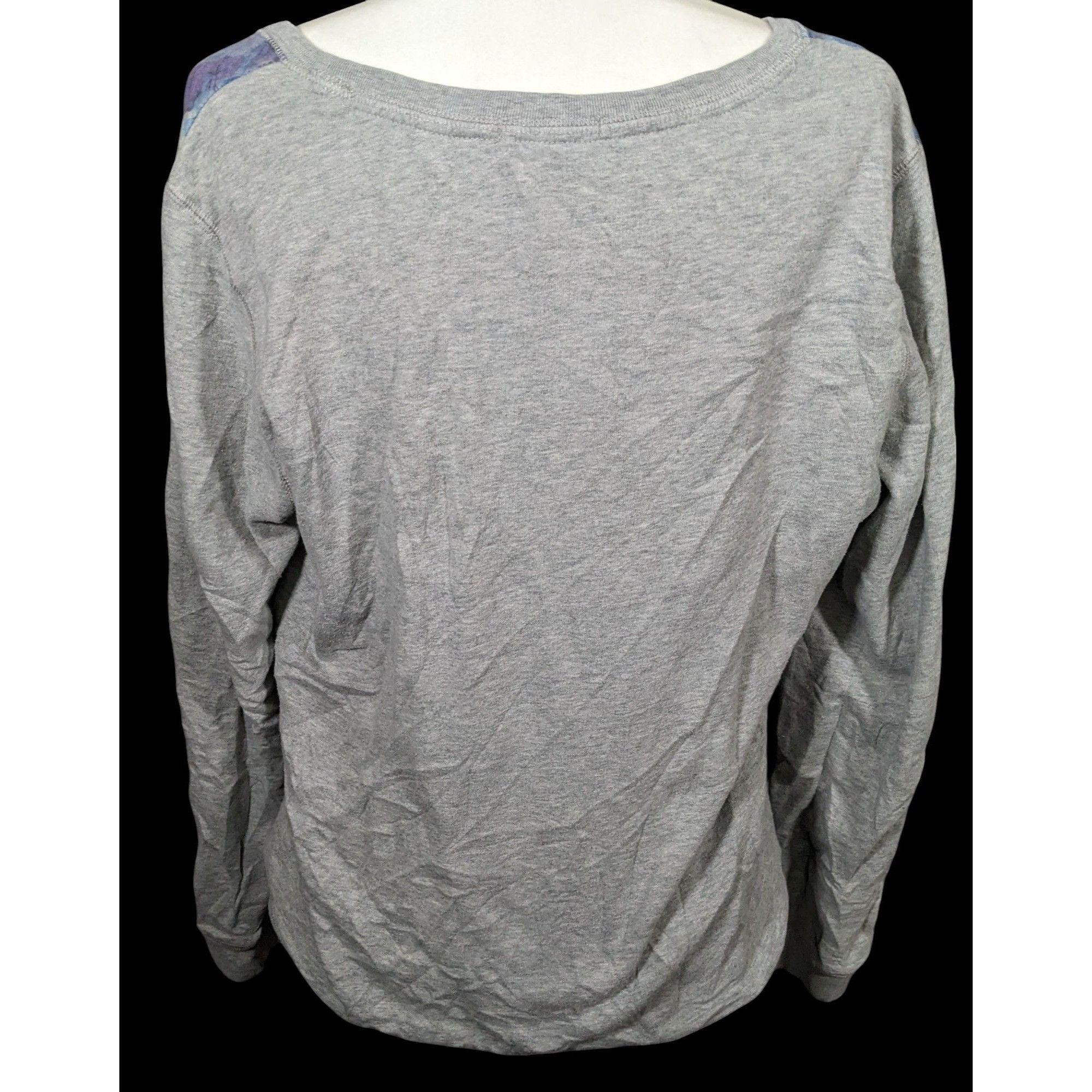 Aeropostale Aeropostale Y2K Grey And Blue Floral Sweatshirt Size L / US 10 / IT 46 - 2 Thumbnail