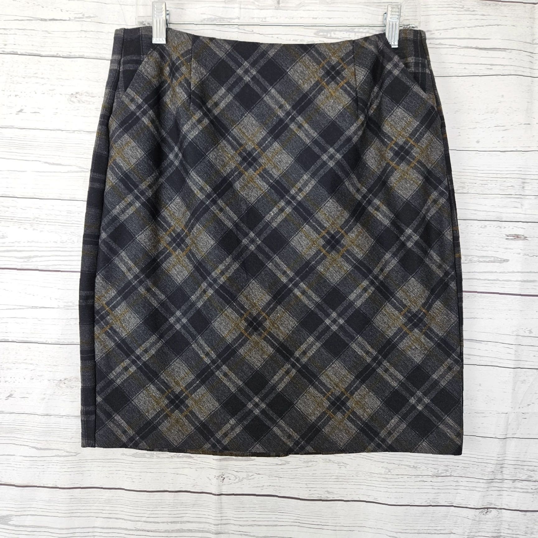 Vintage Cabi 3756 Womens Skirt Sz 8 Plaid Gray Pockets Short Straight & Pencil Zip Vintage: No Size 30" / US 8 / IT 44 - 2 Thumbnail
