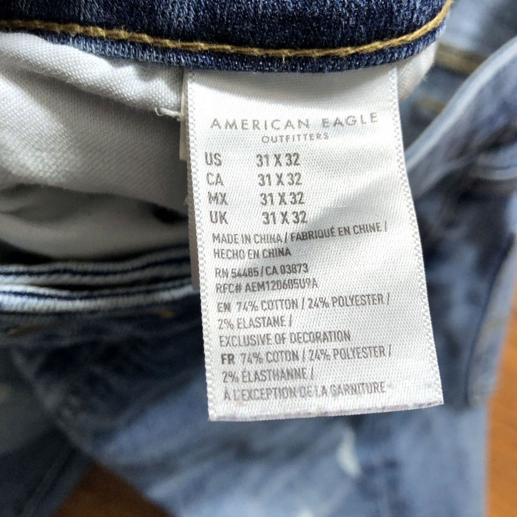 American Eagle Outfitters American Eagle Outfitters Skinny Jeans Blue Denim Mens 31x32 Distressed Classic Size US 31 - 7 Thumbnail