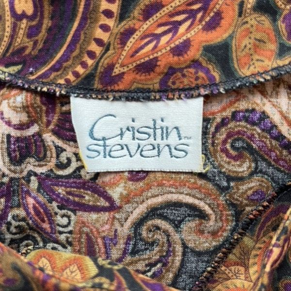 Vintage Vintage Cristin Stevens brown paisley short sleeves blouse Size L / US 10 / IT 46 - 6 Thumbnail