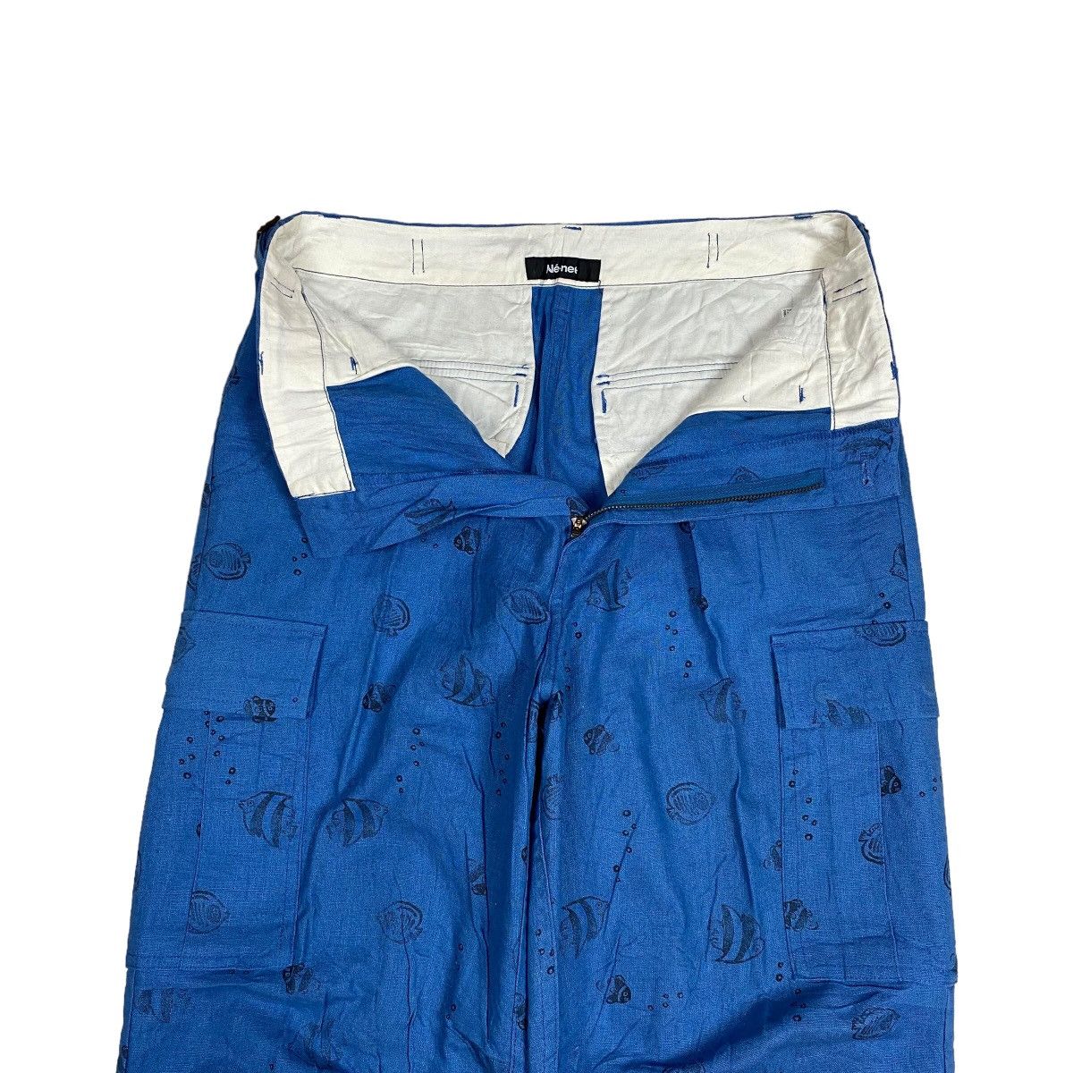 Issey Miyake × Japanese Brand × Ne-Net Ne-net by Issey Miyake Allover Print Fish Pants Size US 30 / EU 46 - 7 Thumbnail