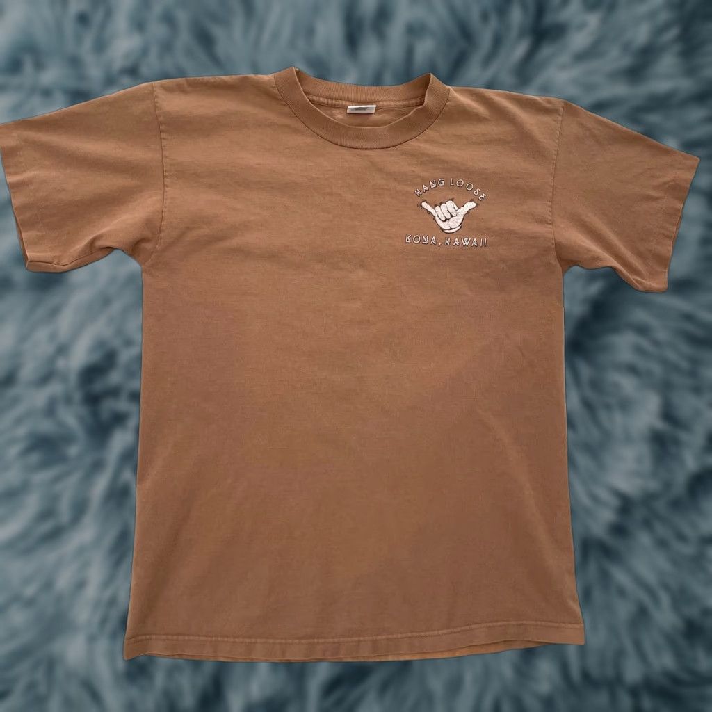 Vintage VINTAGE Hang Loose Shirt Adult Large Brown Kona Hawaii Tourist Surf USA Made Men Size US XL / EU 56 / 4 - 1 Thumbnail