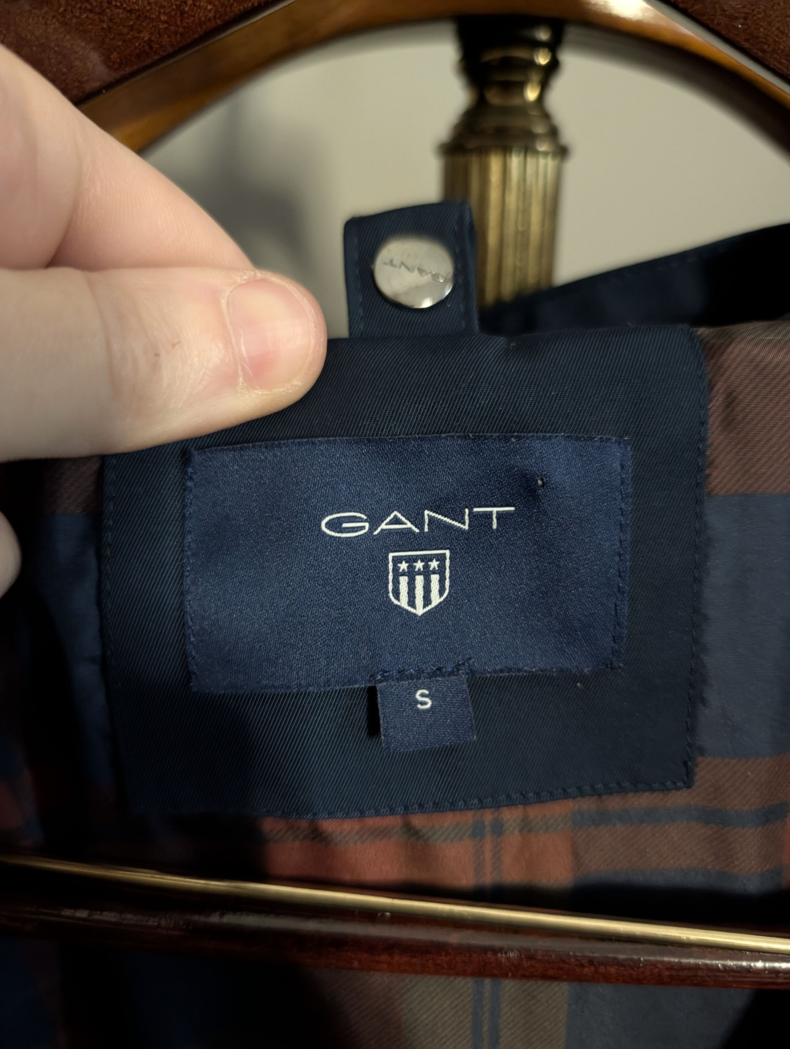 Gant Navy blue nylon zip-up tech hooded rain coat plaid Small Size US S / EU 44-46 / 1 - 14 Thumbnail