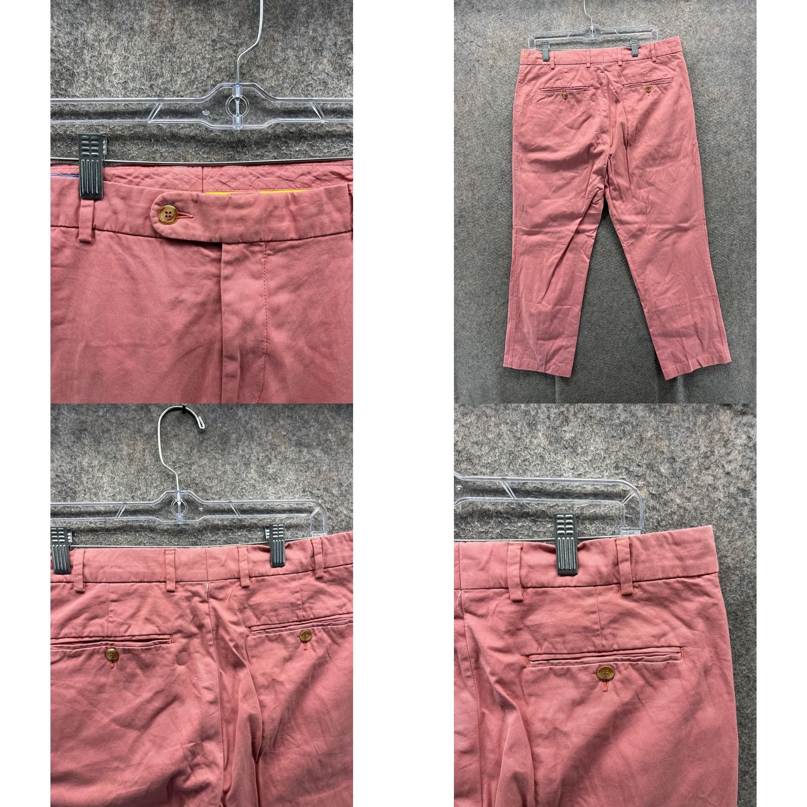 J.McLaughlin J. McLaughlin Pants Mens 34x30 Pink Chino Cotton Regular Fit Straight Leg Casual Size US 34 / EU 50 - 8 Thumbnail