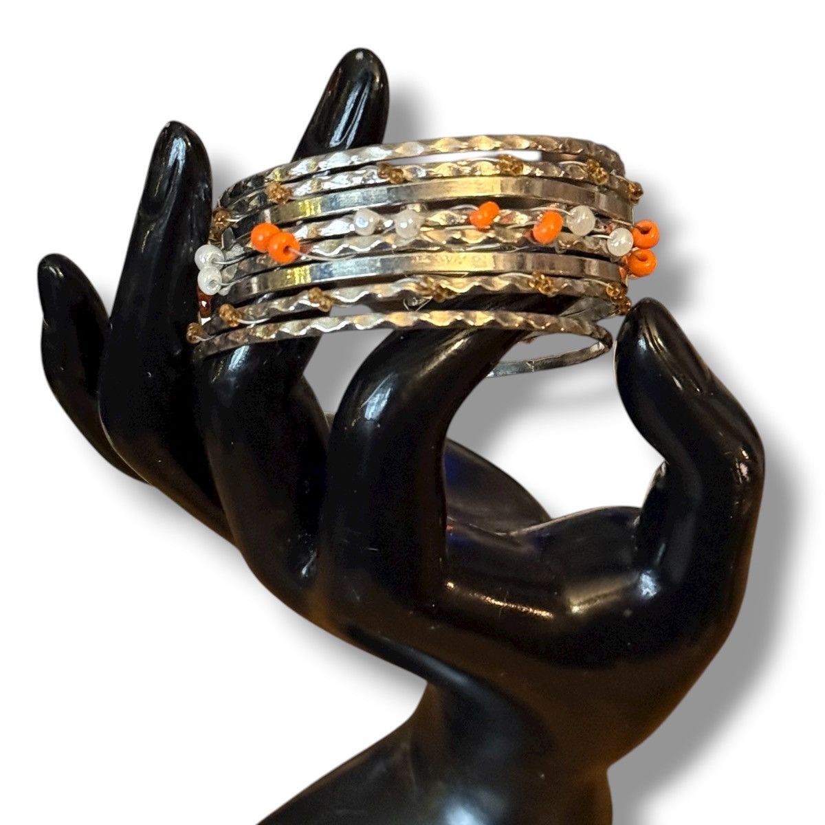 Other Silver tone beaded stacked bangle cuff bracelet Size ONE SIZE - 3 Thumbnail
