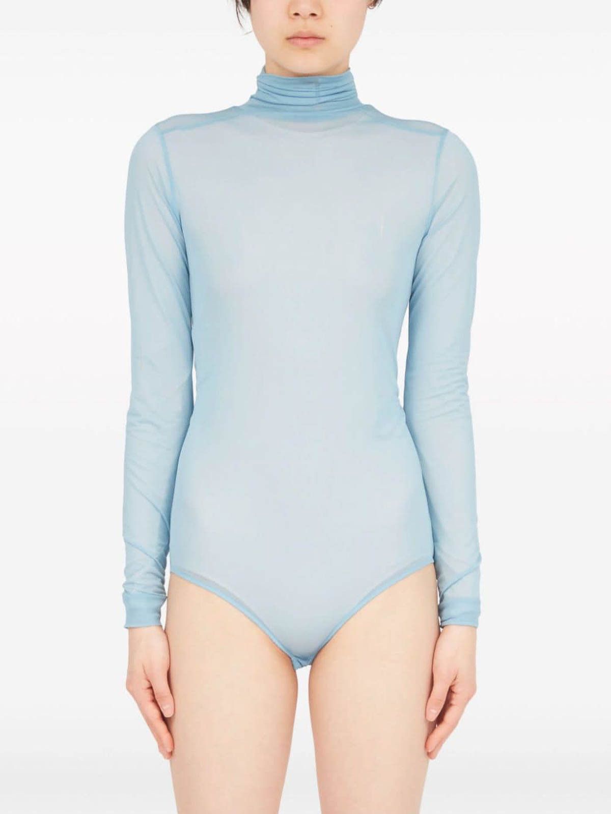 Maison Margiela o1w1db11225 Four Stitch Sheer Bodysuit in Blue Size XS / US 0-2 / IT 36-38 - 7 Thumbnail