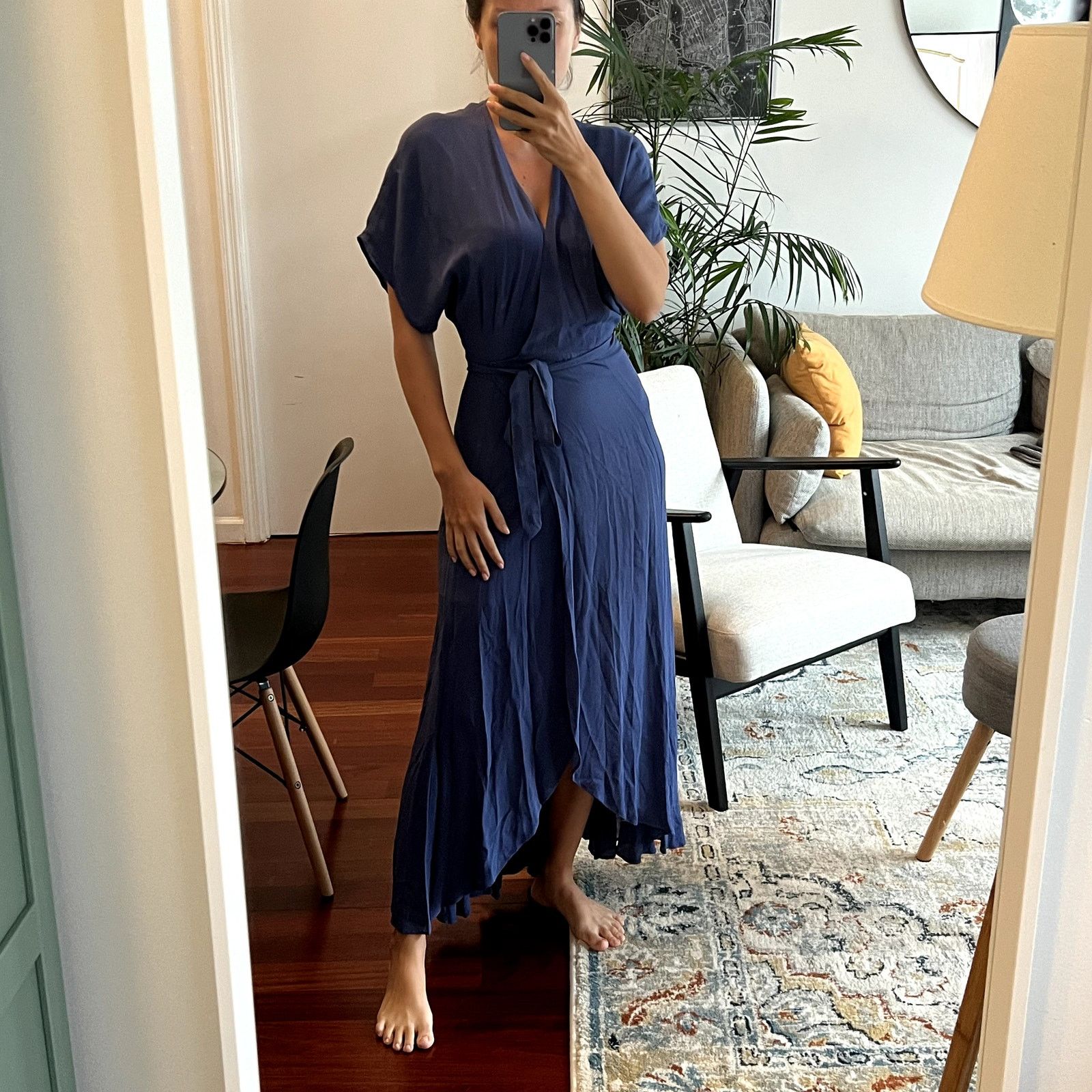 Reformation reformation winslow dress blue size XS wrap maxi | Grailed