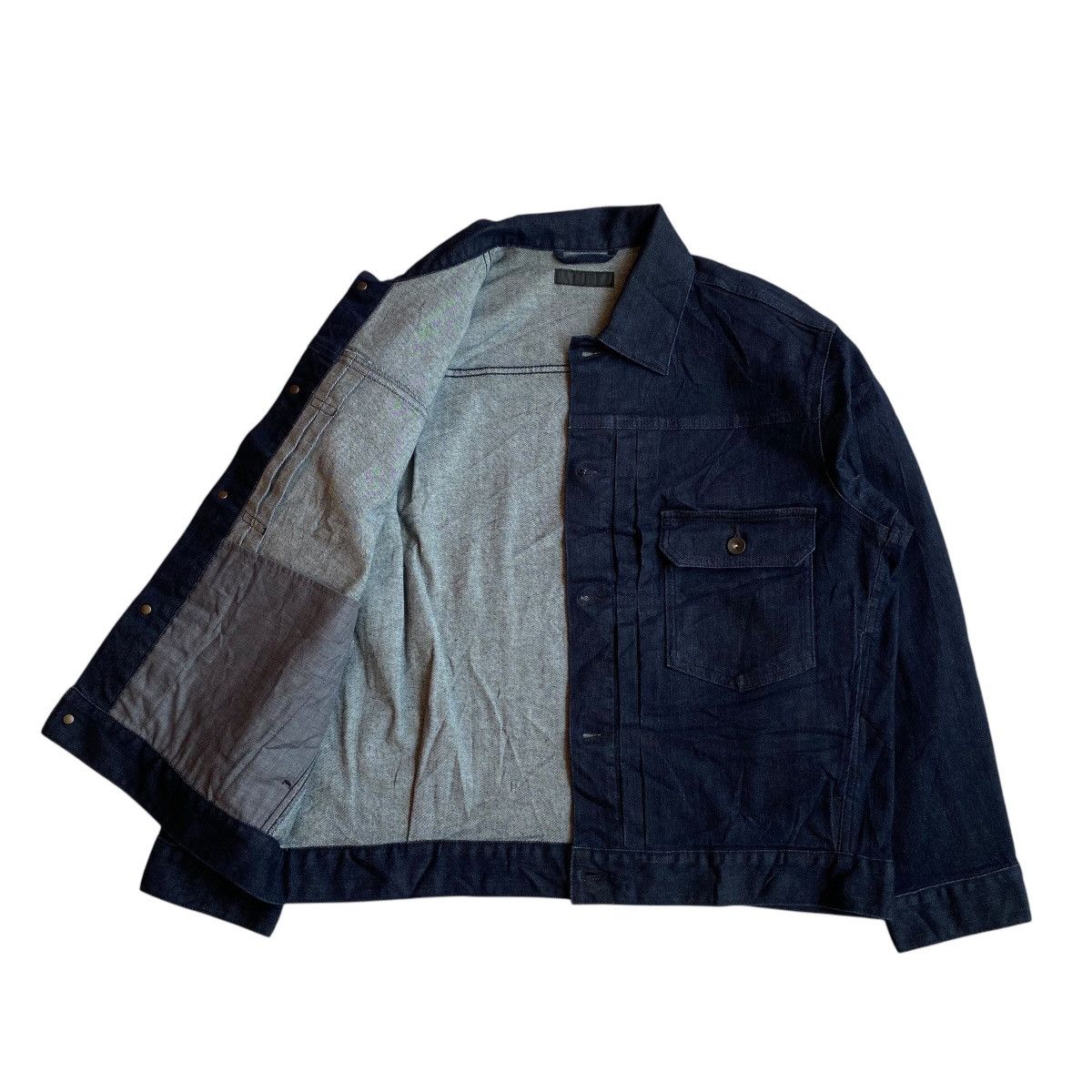 Japanese Brand × Uniqlo Uniqlo Blue Indigo Type I Denim Jacket Size US M / EU 48-50 / 2 - 4 Thumbnail