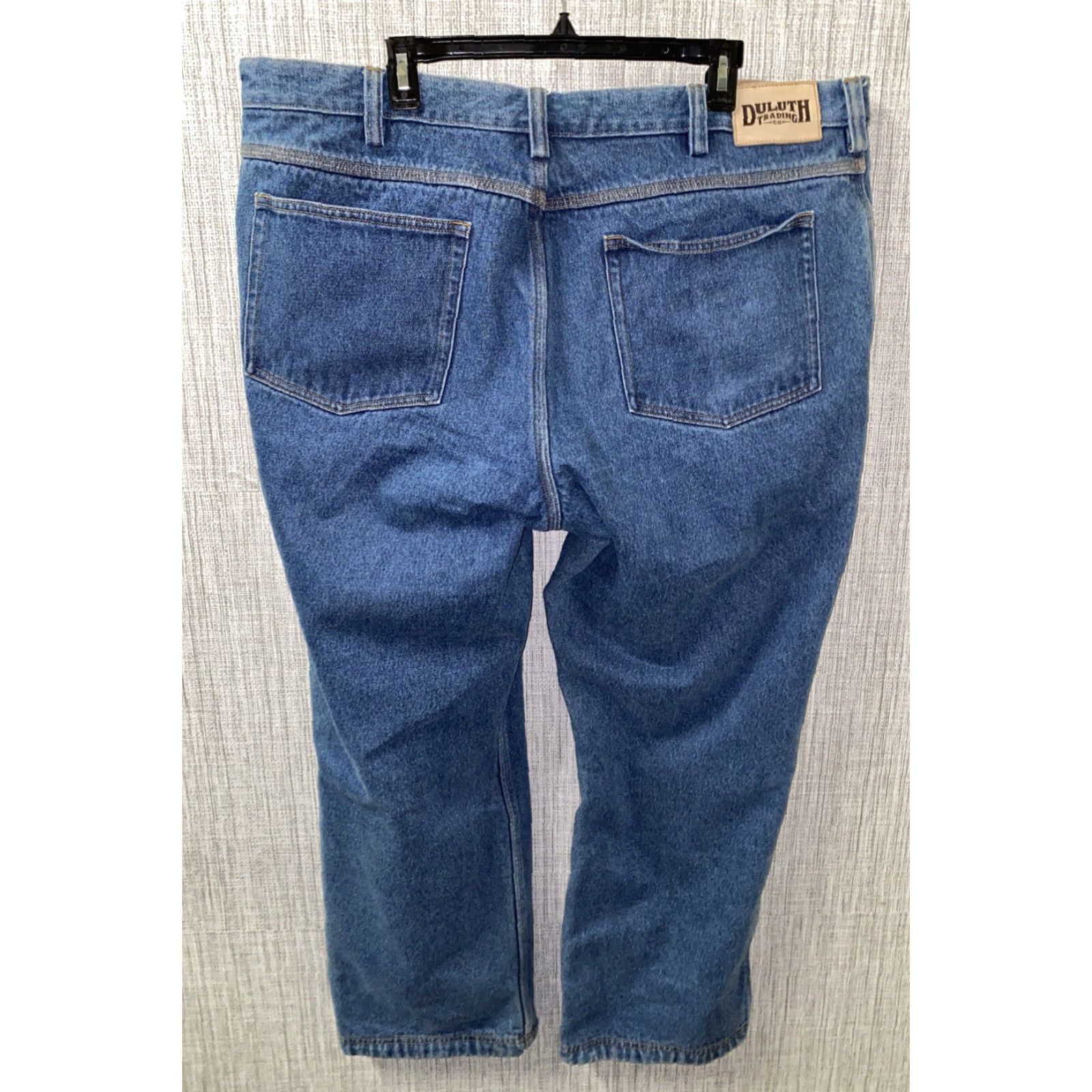 CO Duluth Trading Co Mens Blue Plaid Lined Denim Jeans Size 42 X 30 Size US 42 / EU 58 - 4 Thumbnail
