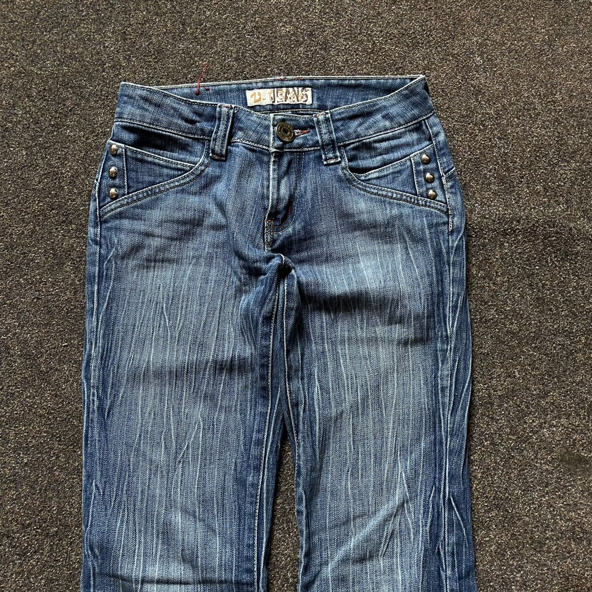 Vintage Vintage 90s Y2K Baggy Flared Jeans Skate Thrashed Logo 33 Size 33" - 2 Thumbnail