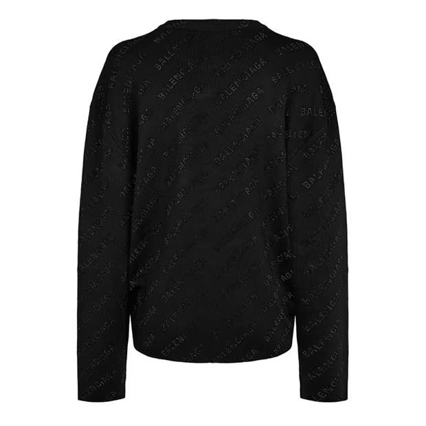Balenciaga o1g2r1mq0924 Logo Sweatshirts in Black Size M / US 6-8 / IT 42-44 - 2 Thumbnail