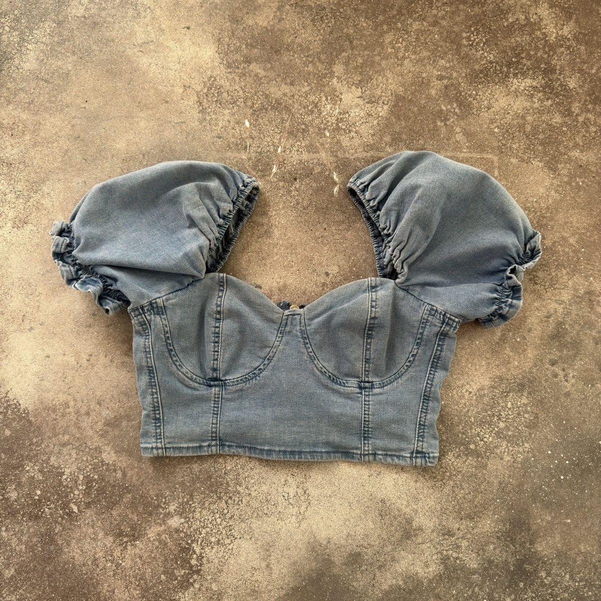 Japanese Brand × Vintage Super Sexy Vintage Denim Top (Gaultier Style) Size S / US 4 / IT 40 - 1 Thumbnail
