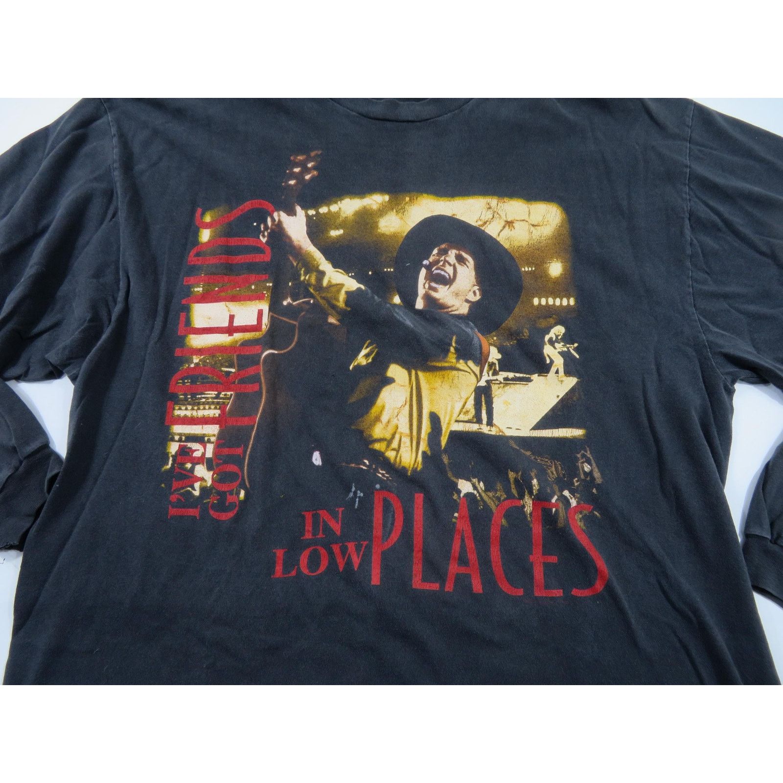 Hanes Garth Brooks Friends in Low Places Black Shirt Sz 2XL 1990s Size US XXL / EU 58 / 5 - 2 Thumbnail
