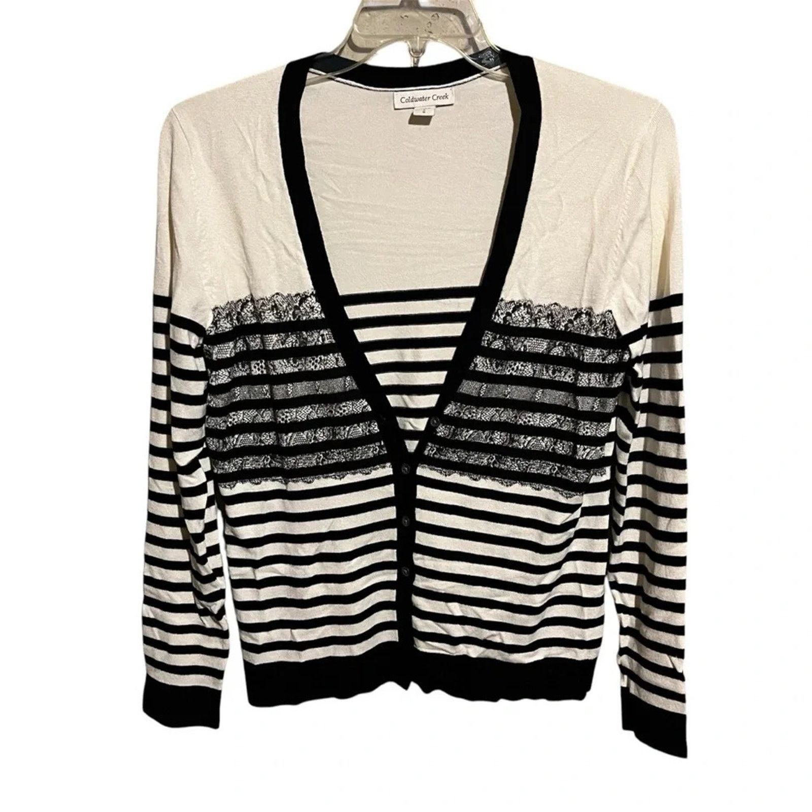 Coldwater Creek Coldwater Creek Striped Button Front Cardigan Midweight sz S Size S / US 4 / IT 40 - 1 Thumbnail