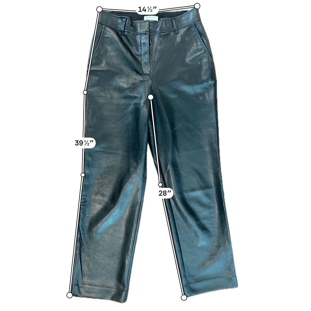 Aritzia Babaton Aritzia Black Vegan Leather Straight Leg Pants - 6 Size 28" / US 6 / IT 42 - 5 Thumbnail