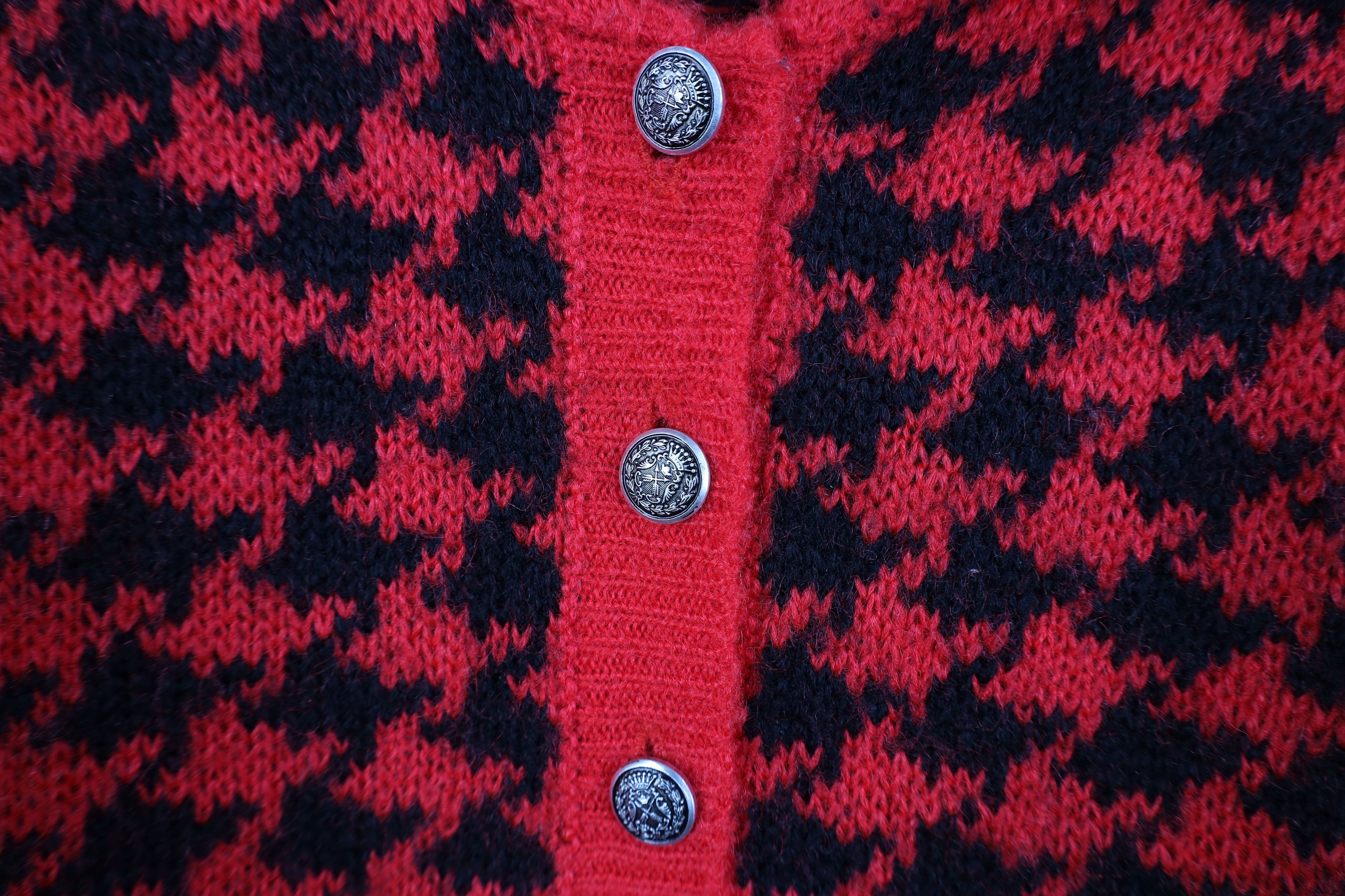 Vintage Vintage 90s Streetwear Houndstooth Knit Collared Sweater Size M / US 6-8 / IT 42-44 - 5 Thumbnail