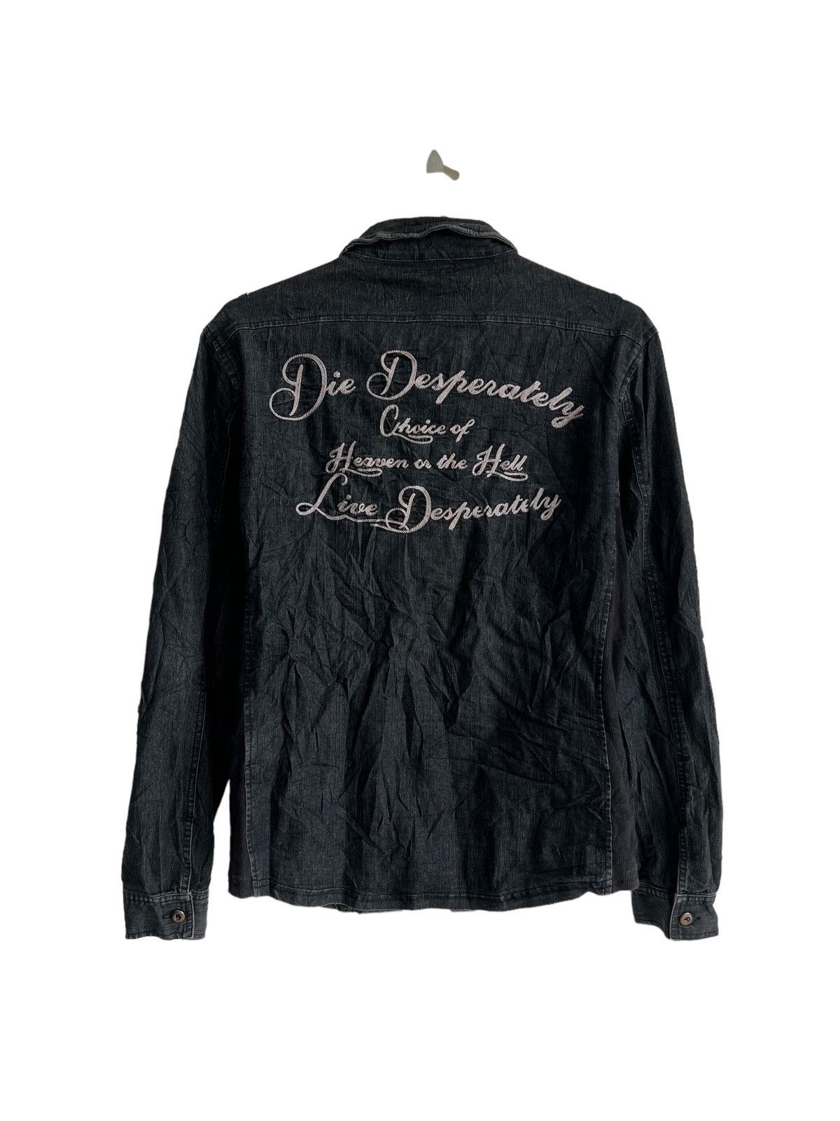 KMRii Semantic Design 🇯🇵 Junya Anarchy Poems Denim Shirt Jacket Size US M / EU 48-50 / 2 - 7 Thumbnail