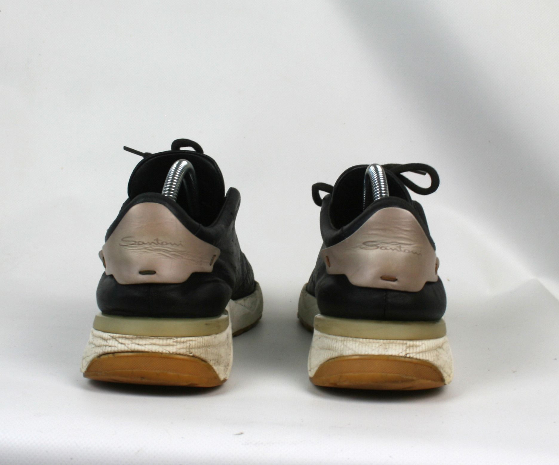 Santoni Distressed Leather Sneakers Size US 8 / EU 41 - 5 Thumbnail