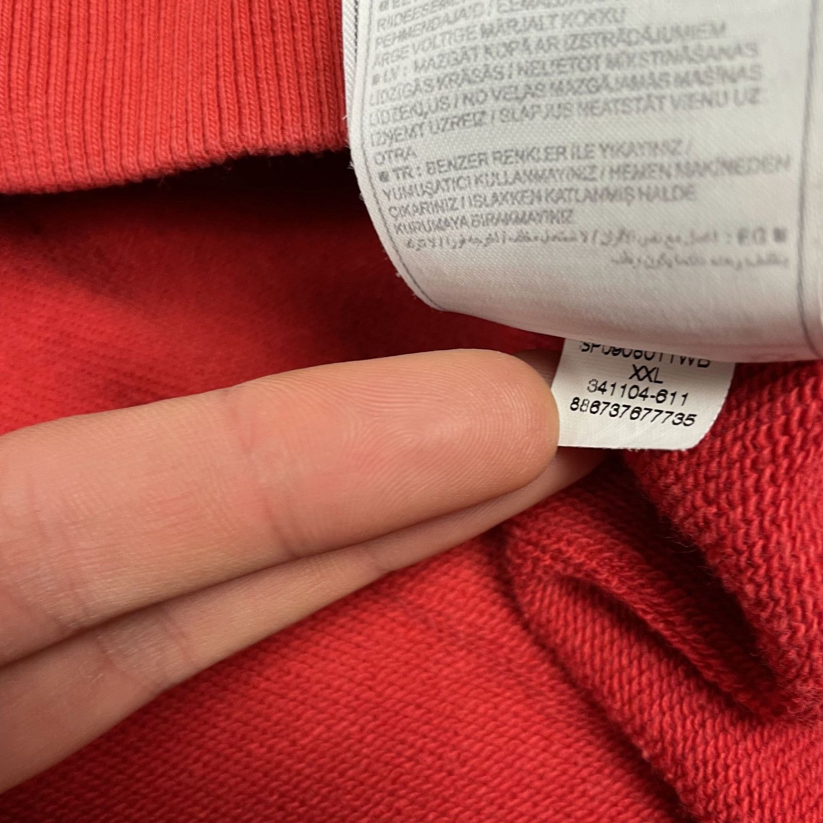 Nike × Vintage Nike Sportswear Men's Red Spellout Swoosh Sweatshirt 2XL Size US XXL / EU 58 / 5 - 12 Thumbnail