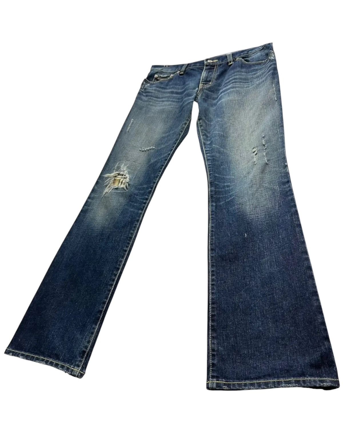 Black Label Burberry Black Label Nova Check Distressed Flare Denim Size US 32 / EU 48 - 9 Thumbnail