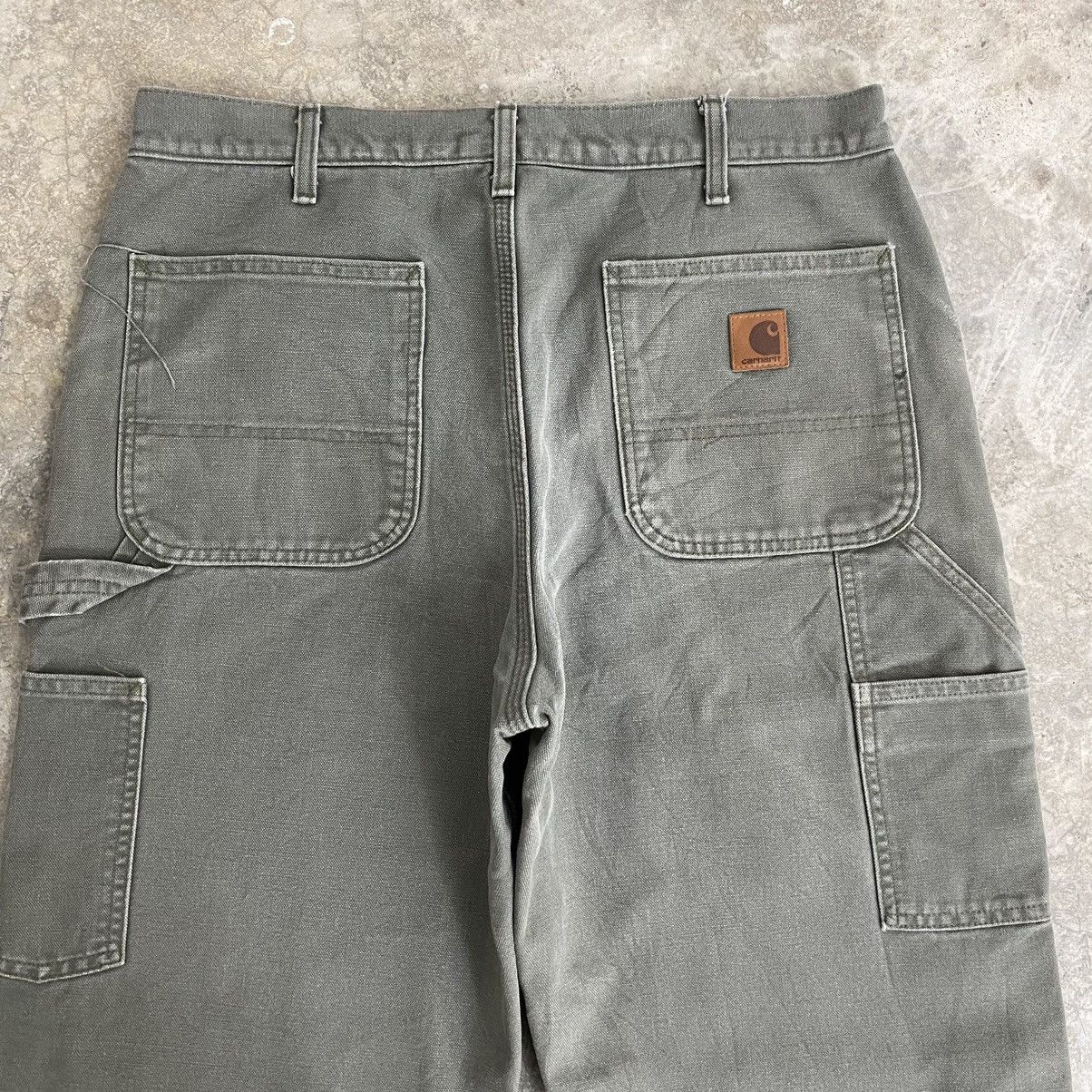Carhartt VTG Carhartt Blanket Lined Moss Green Carpenter Pants Size US 33 - 22 Thumbnail
