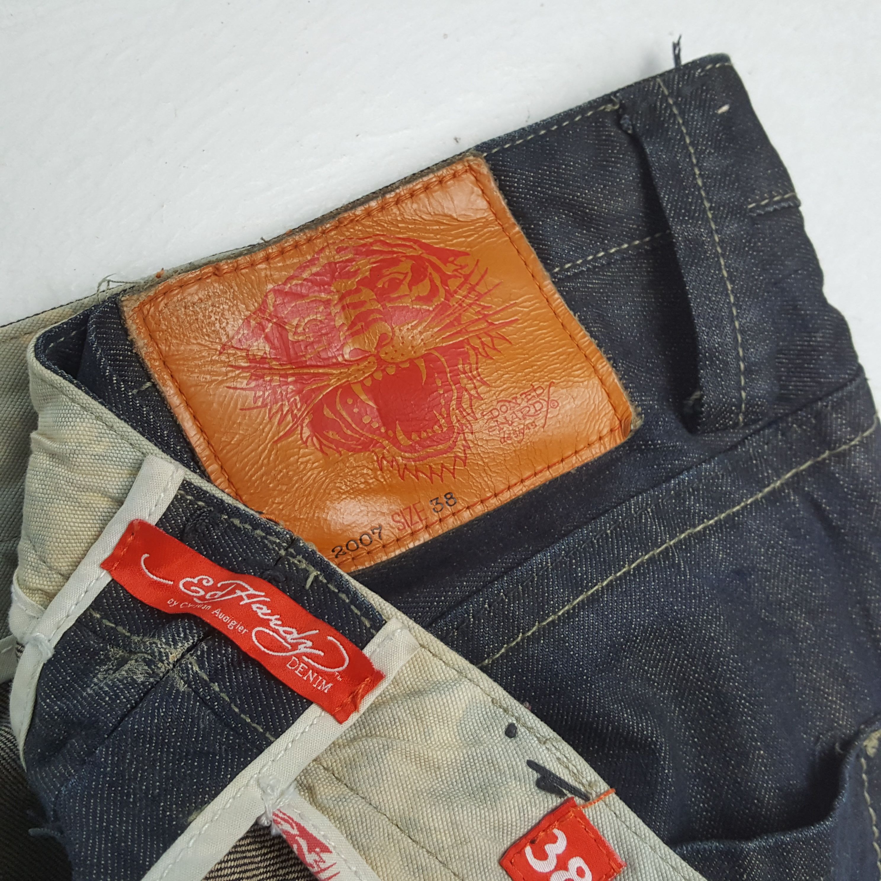 Christian Audigier × Ed Hardy × Vintage ED HARDY Fashion Designer Brand Snake Design Jeans Size US 38 / EU 54 - 14 Thumbnail