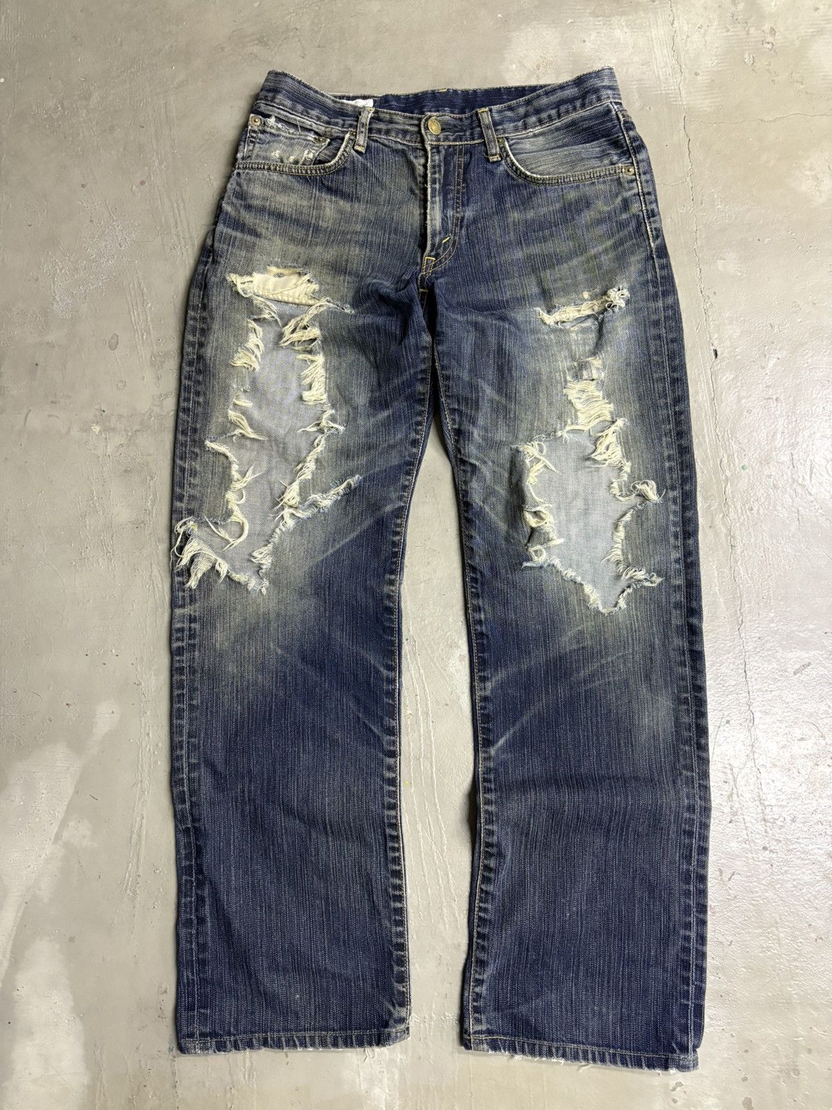 Hedi Slimane Edwin 503 Balenciaga Destroyed Rusty Wash Distressed Jeans. Size US 31 - 1 Thumbnail