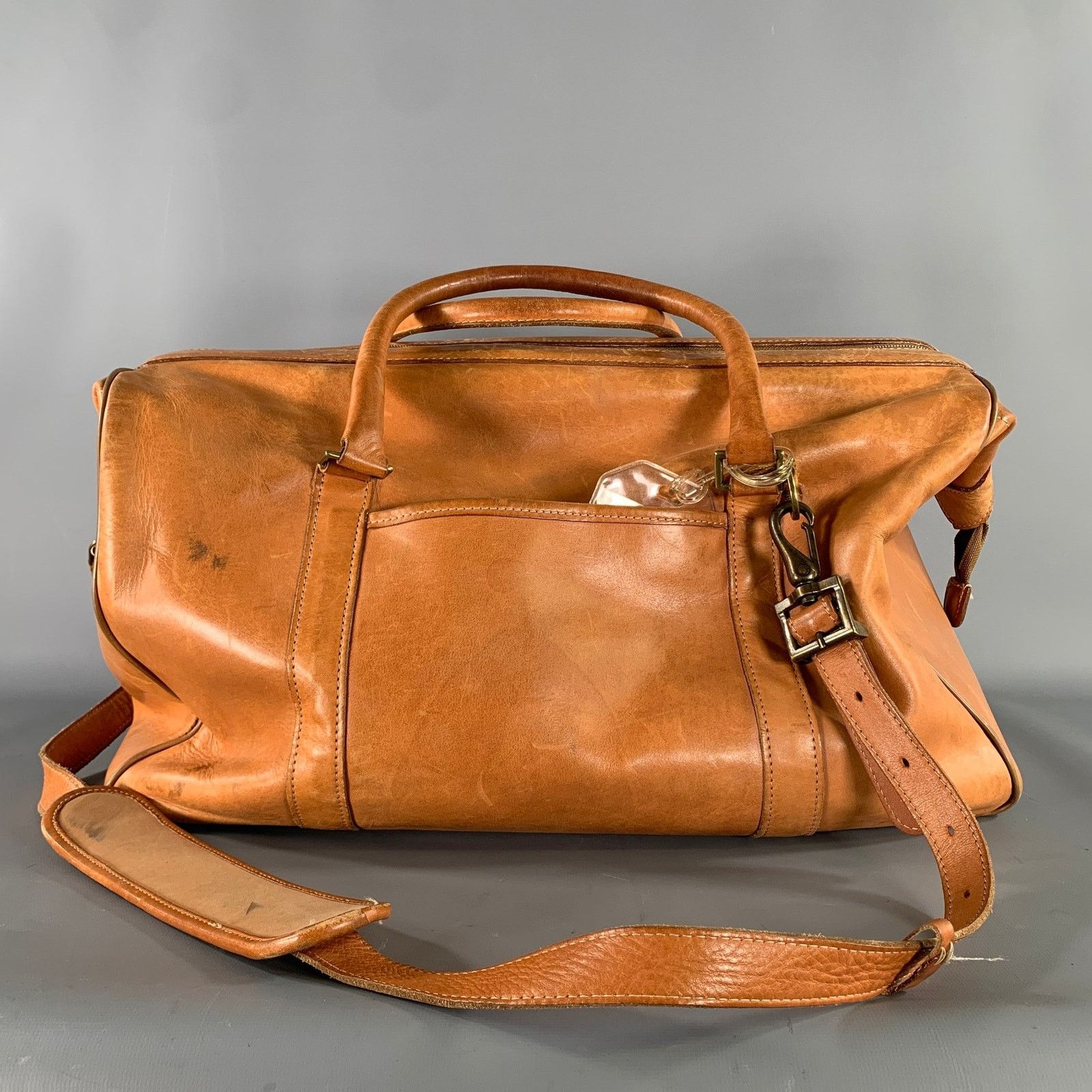 Hartmann HARTMANN Size One Size Brown Light Solid Leather Duffle Bags Size ONE SIZE - 4 Thumbnail