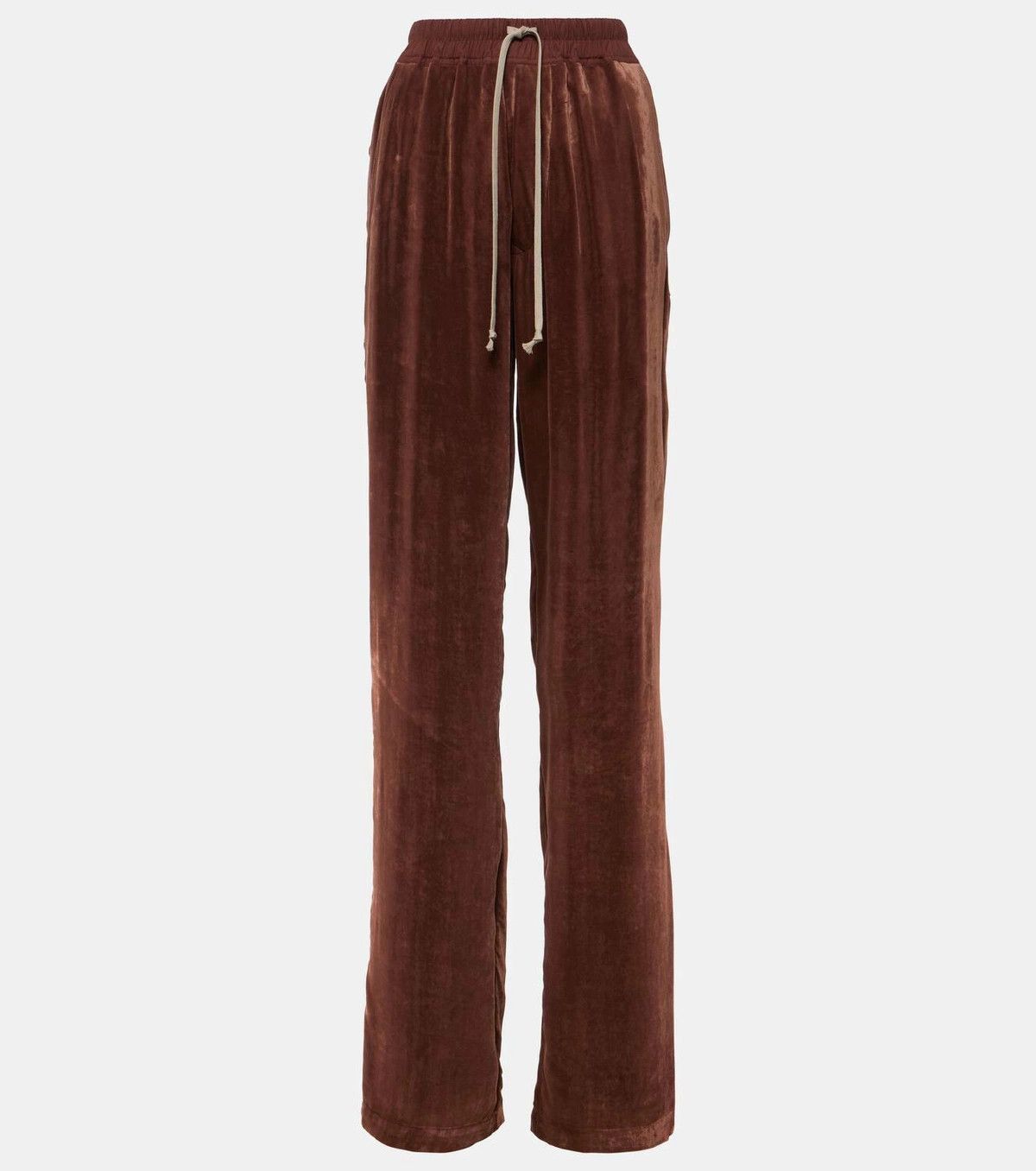 Rick Owens o1y0126 Velvet Sweatpant in Chocolate Brown Size 27" / US 4 / IT 40 - 1 Thumbnail