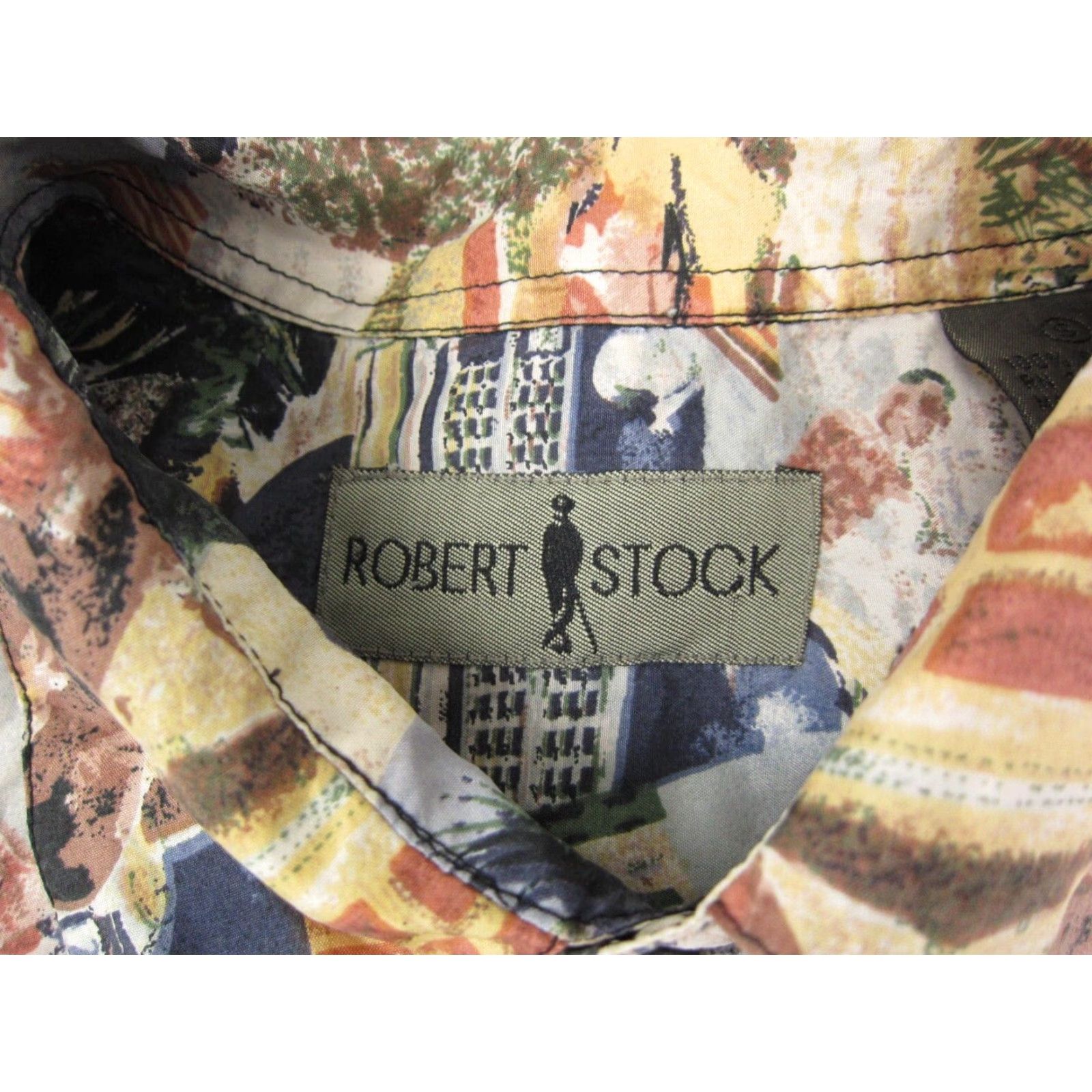 Vintage VINTAGE Robert Stock Shirt Mens S Blue 100% Silk Button-Up Collared Short Sleeve Hawaiian Summer Cities Camp Floral Print Size US S / EU 44-46 / 1 - 7 Thumbnail