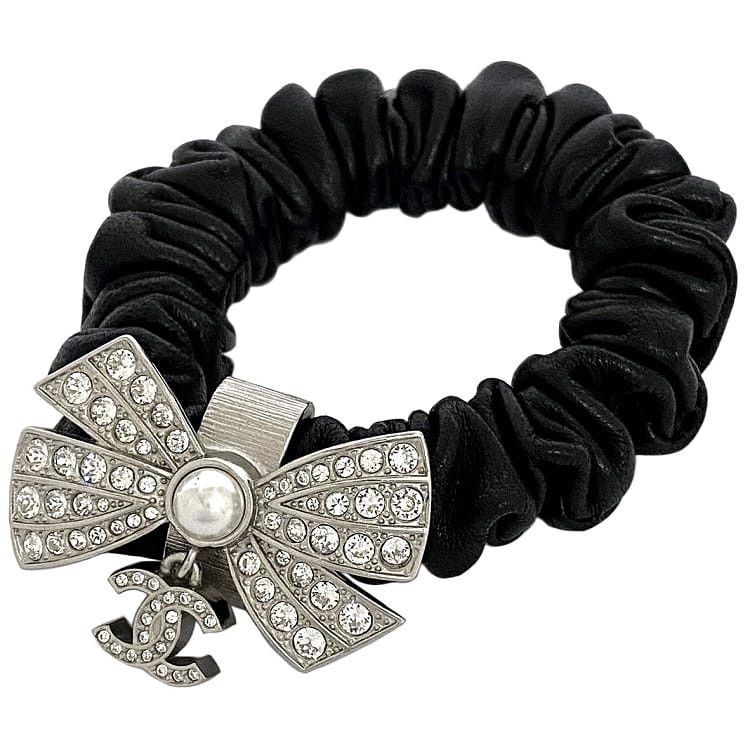 Chanel CHANEL Hair Accessorie Black Leather Size ONE SIZE - 1 Thumbnail