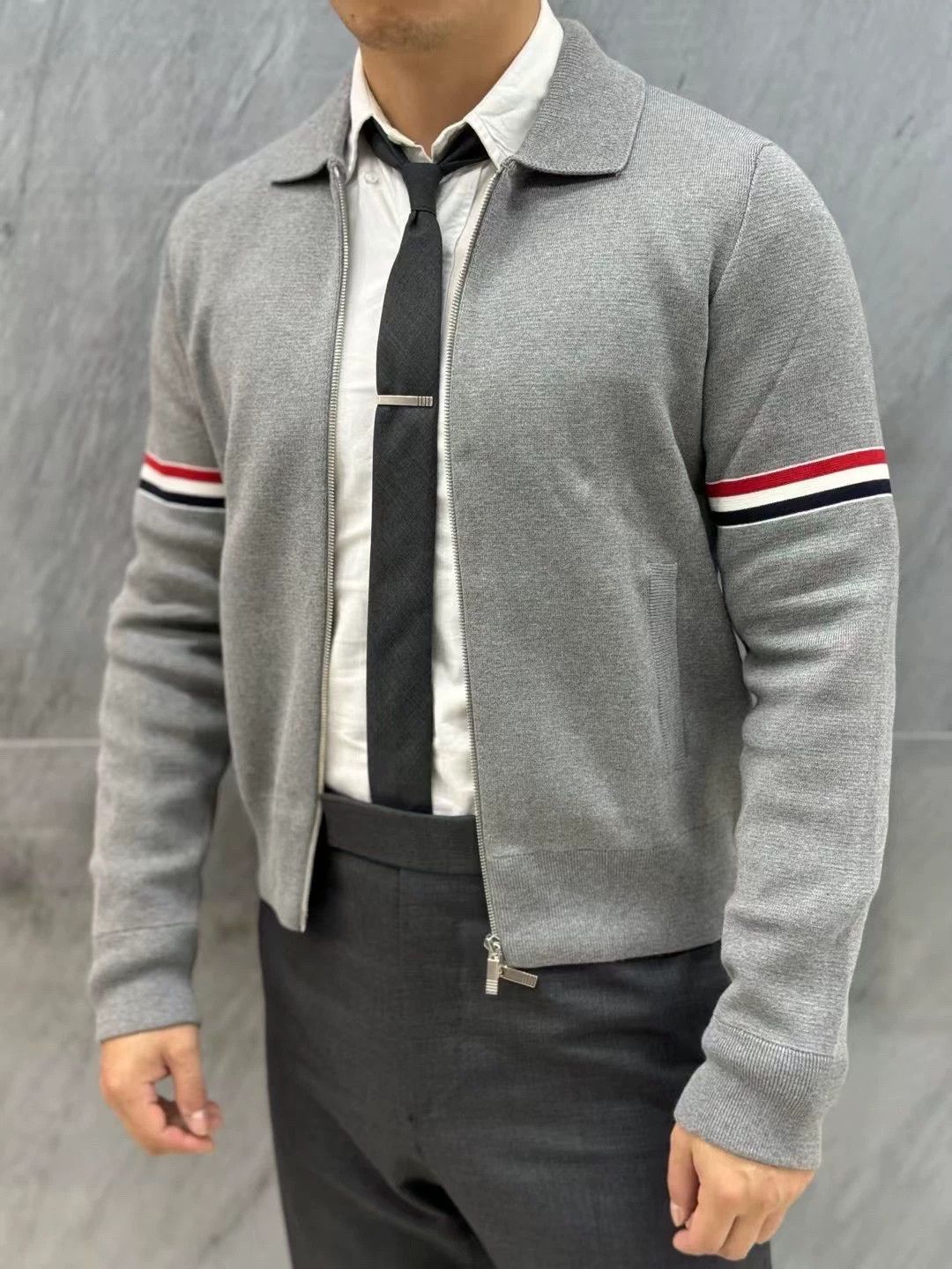 Thom Browne Thom Browne Classic Charcoal Gray Wool Tie Size ONE SIZE - 5 Thumbnail