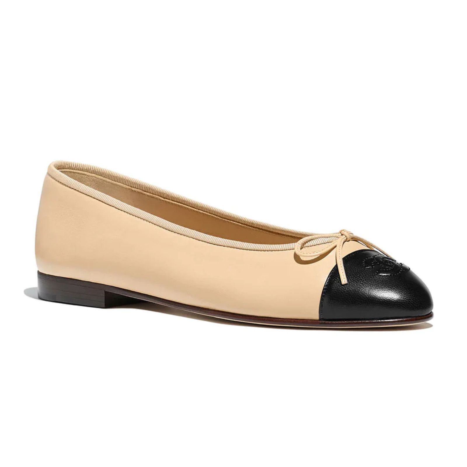 Chanel Lambskin Leather CC Logo Bow Tie Ballet Ballerina Flat 37 Size US 7 / IT 37 - 1 Thumbnail