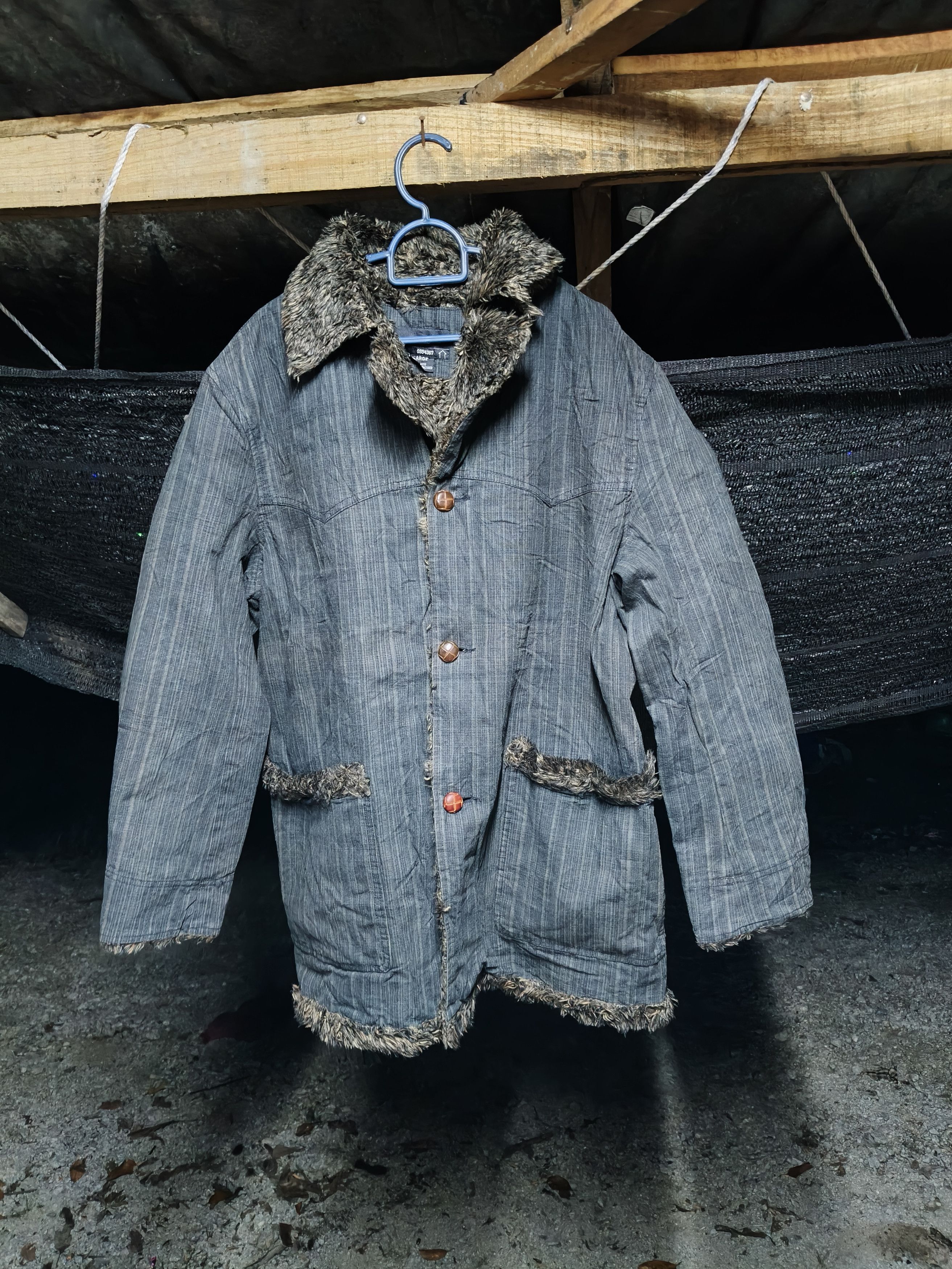 Japanese Brand Jungle Strom Faux Fur button Jacket Size US L / EU 52-54 / 3 - 1 Thumbnail