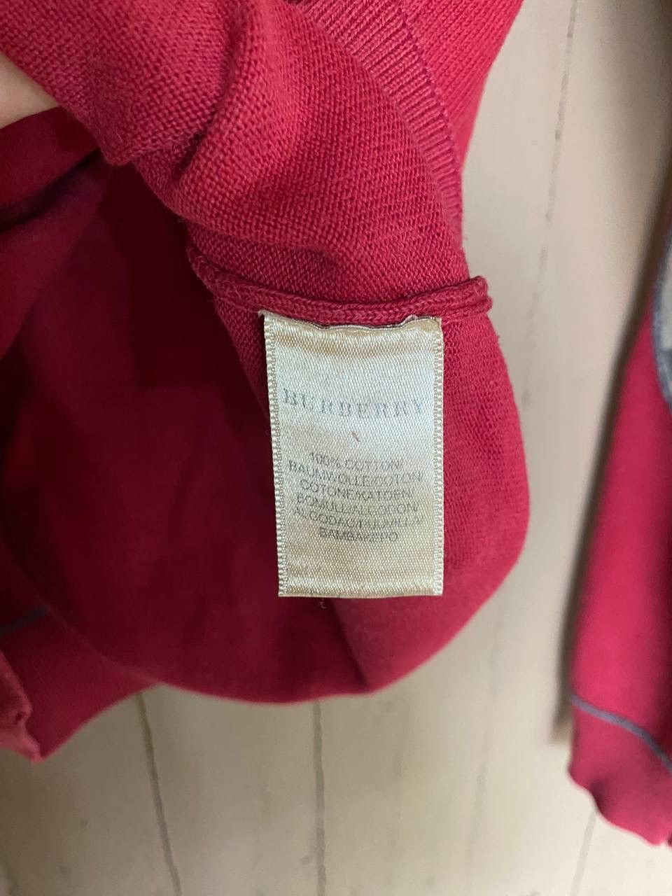 Burberry Burberry Brit cotton knit sweater red nova check elbow patch Size US S / EU 44-46 / 1 - 14 Thumbnail