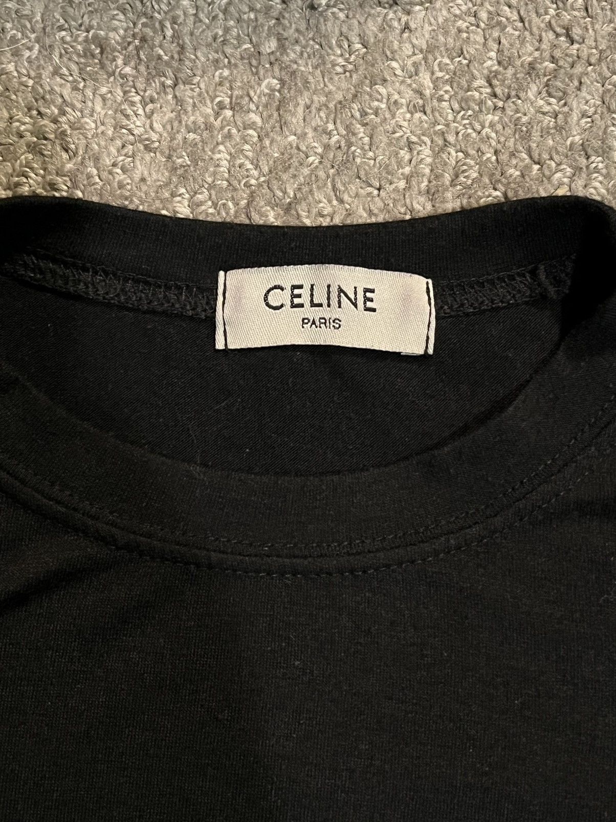 Celine Celine black cotton t-shirt, logo print, like new, Size S Size S / US 4 / IT 40 - 3 Thumbnail