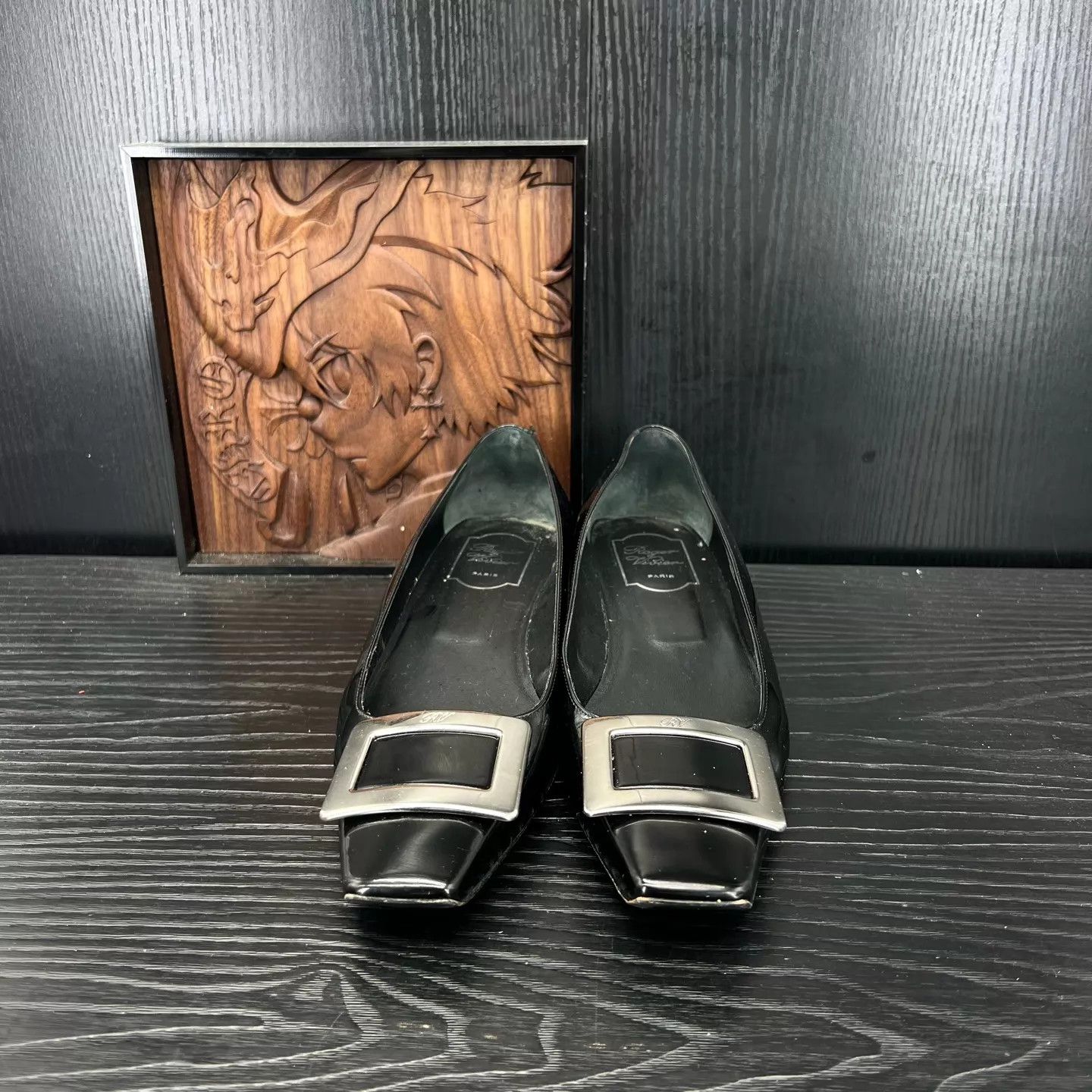 Roger Vivier RV low heel square toe pumps black silver size 40 Size US 11.5 / IT 41.5 - 2 Thumbnail