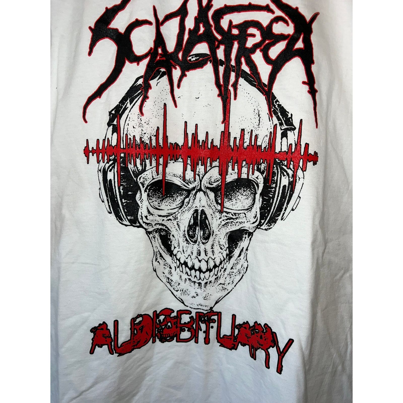 Gildan Audiobituary Shirt By Scalafrea Skull Music Metal Tee Tour L Size US L / EU 52-54 / 3 - 7 Thumbnail