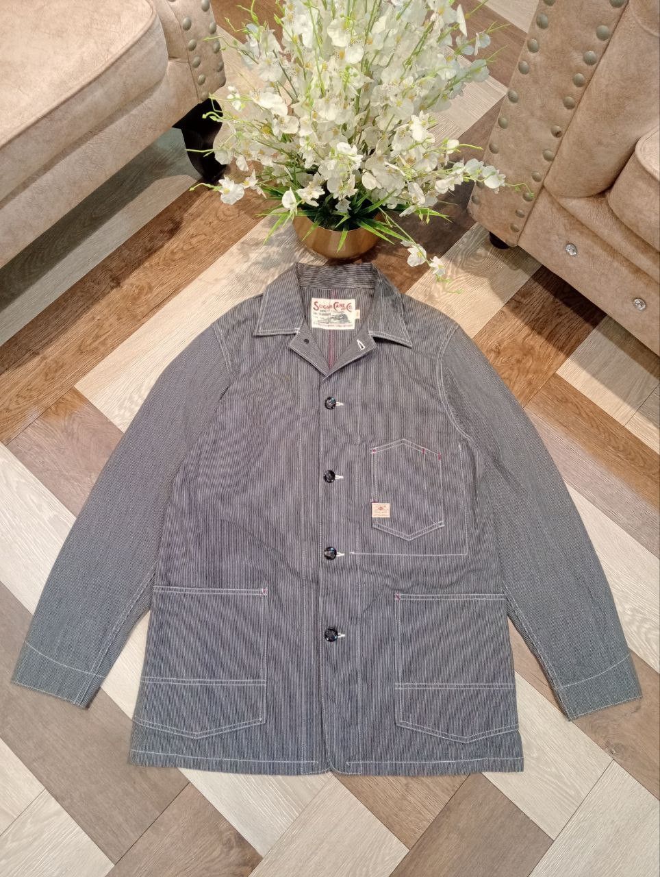 Sugar Cane SUGARCANE TOYO ENTERPRISE HICKORY STRIPE WORK COAT - SIZE 40 Size US L / EU 52-54 / 3 - 12 Thumbnail