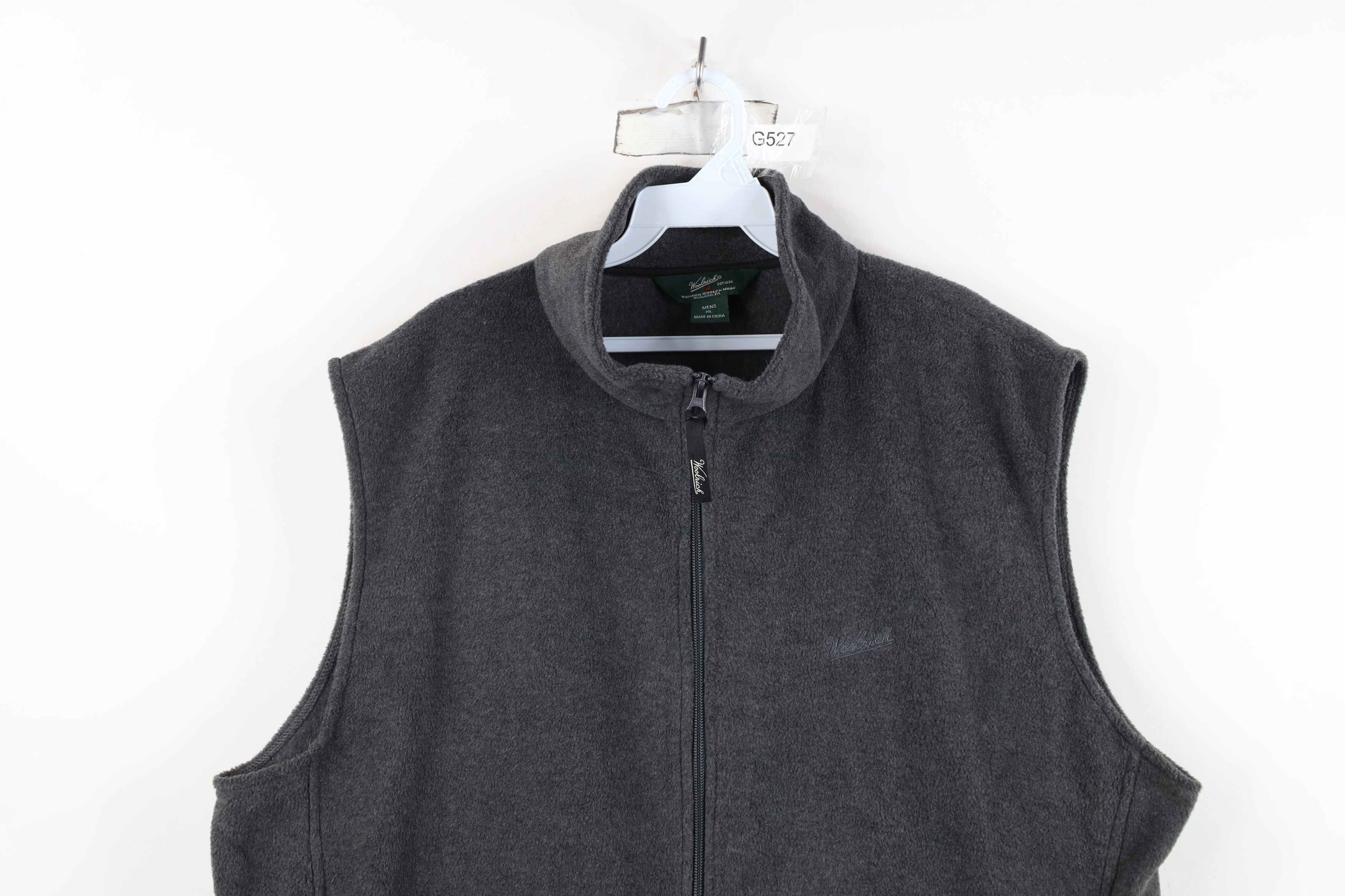 Woolrich Woolen Mills Vintage Woolrich Faded Spell Script Fleece Vest Jacket Gray Size US XL / EU 56 / 4 - 2 Thumbnail