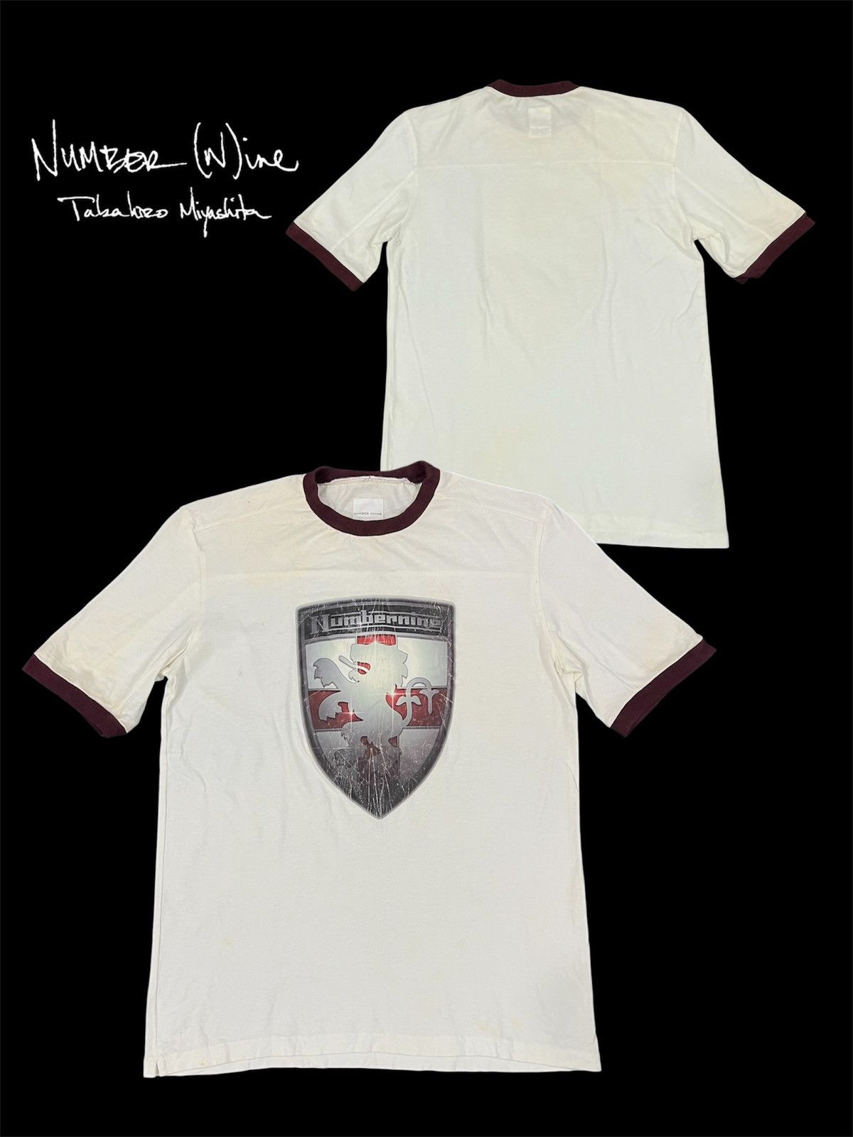 Number (N)ine Number Nine Big logo Ringer tee Size US M / EU 48-50 / 2 - 1 Thumbnail