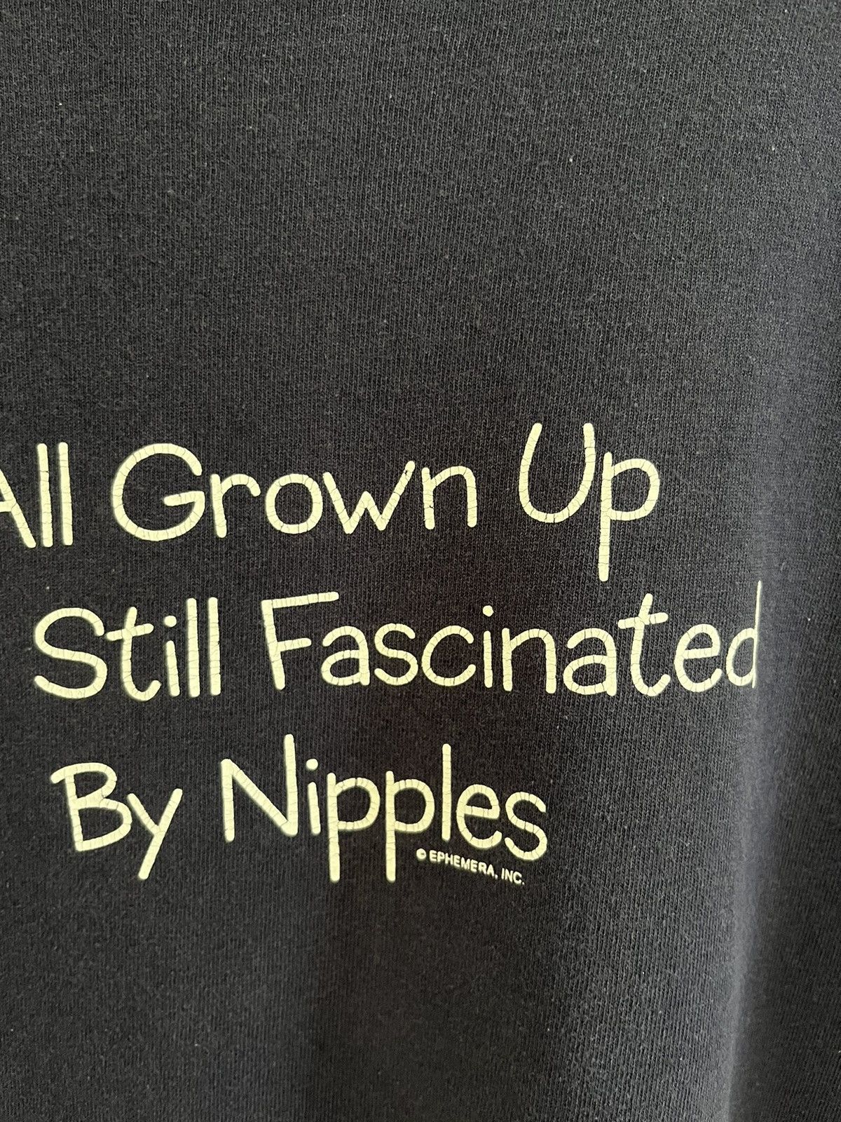 Delta RARE VINTAGE Y2K ADULT ”NIPPLES” FADED T-SHIRT Size US XXL / EU 58 / 5 - 5 Thumbnail