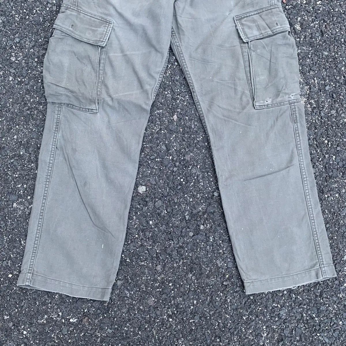 Japanese Brand Back Number Utility Faded Tactical Heavy Cotton Cargo Pants Size US 32 / EU 48 - 3 Thumbnail